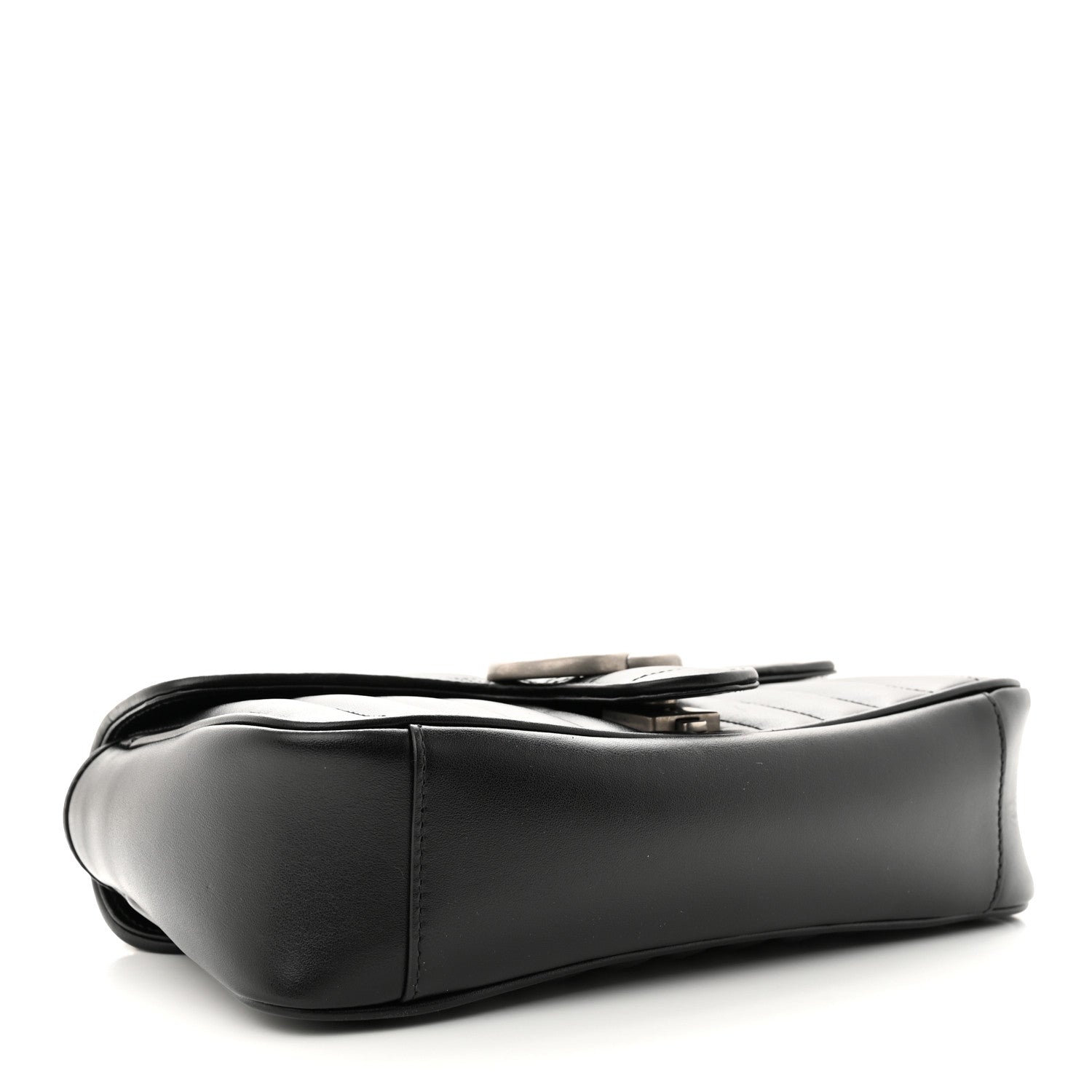 Gucci Calfskin Matelasse Aria Small GG Marmont Shoulder Bag Black 4 of 10