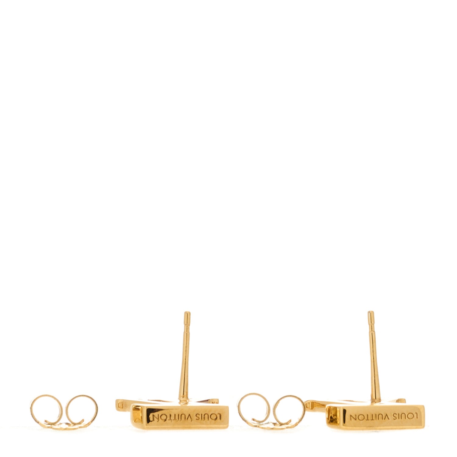 Louis Vuitton LOUIS VUITTON Metal LV Iconic Earrings Gold 3 of 5