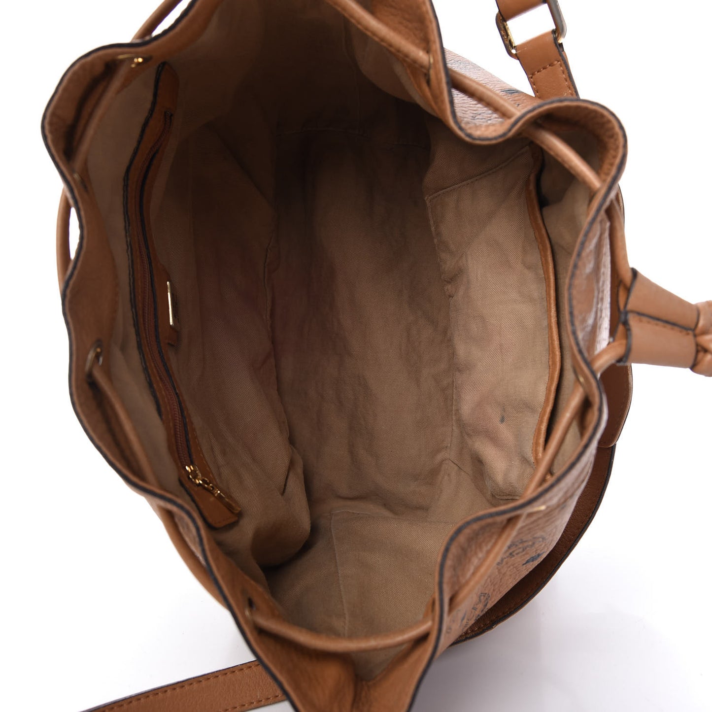 Visetos Essential Drawstring Bucket Bag Cognac