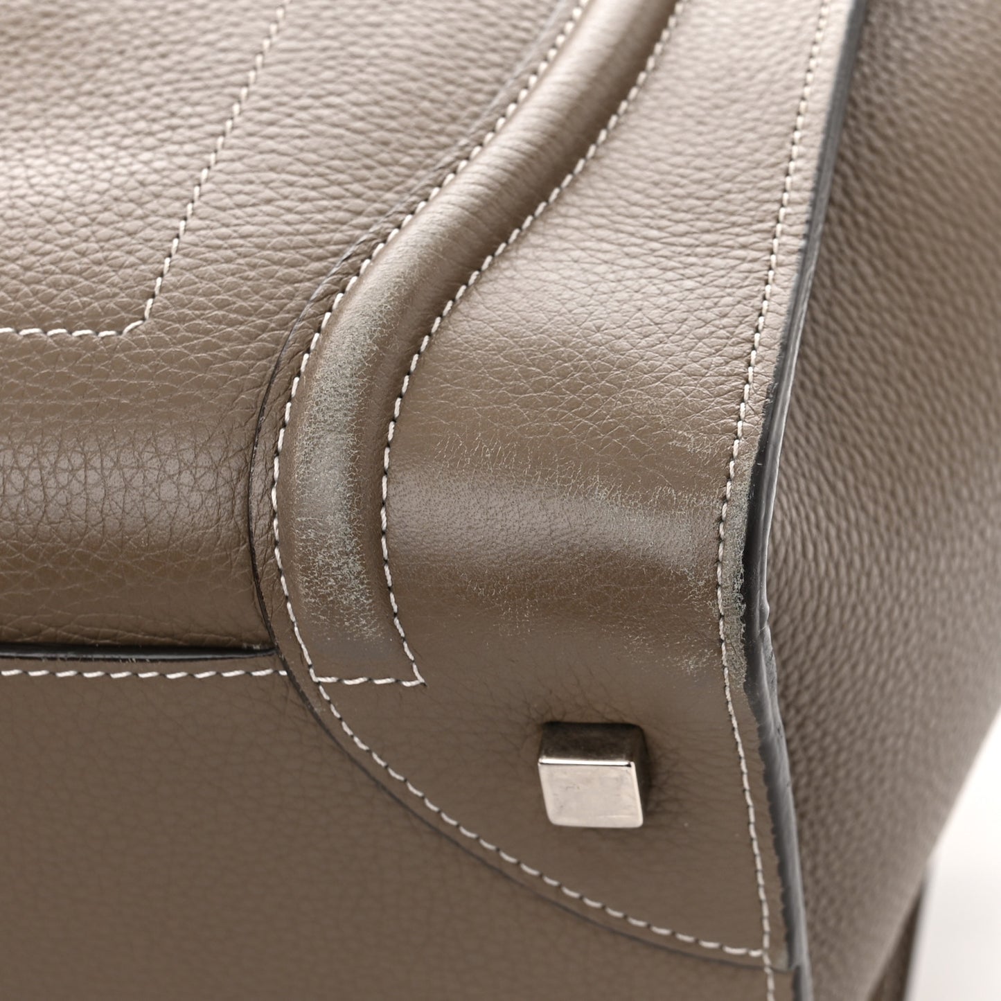 Drummed Calfskin Mini Luggage Souris