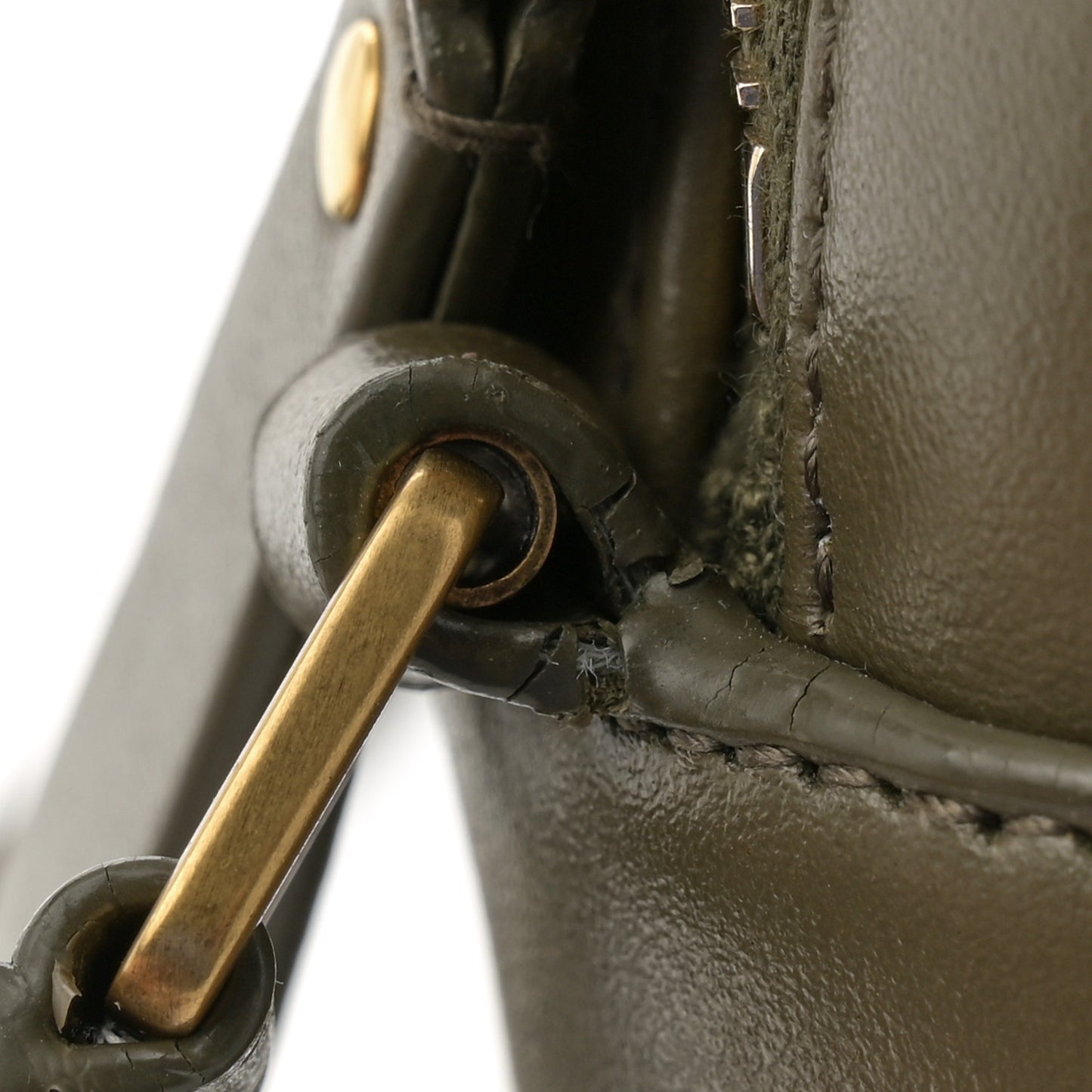 Calfskin Matelasse Monogram Lou Camera Bag Military Olive