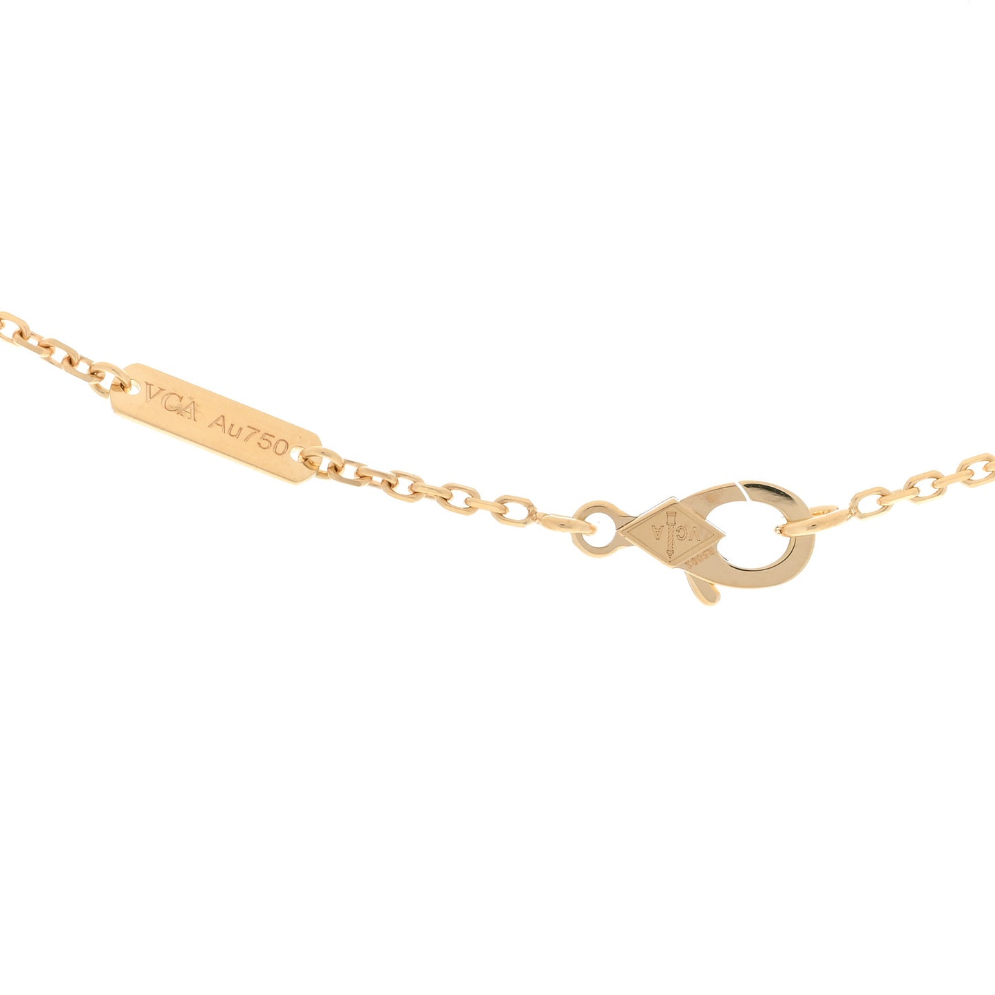 18K Yellow Gold Black Onyx Vintage Alhambra Pendant Necklace