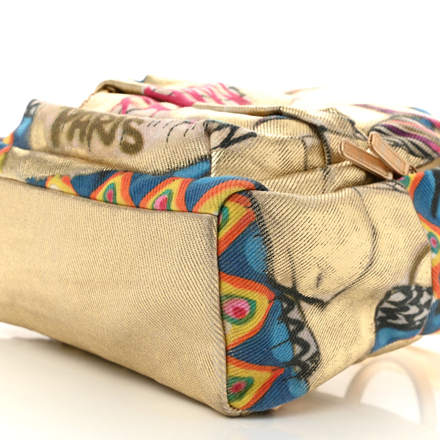 Graffiti Printed Canvas Street Spirit Backpack Multicolor