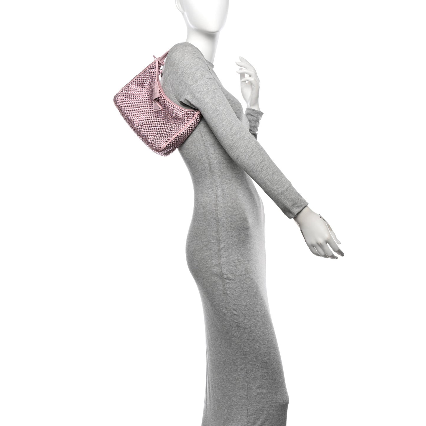 Satin Crystal Mini Re-Edition 2000 Bag Alabastro