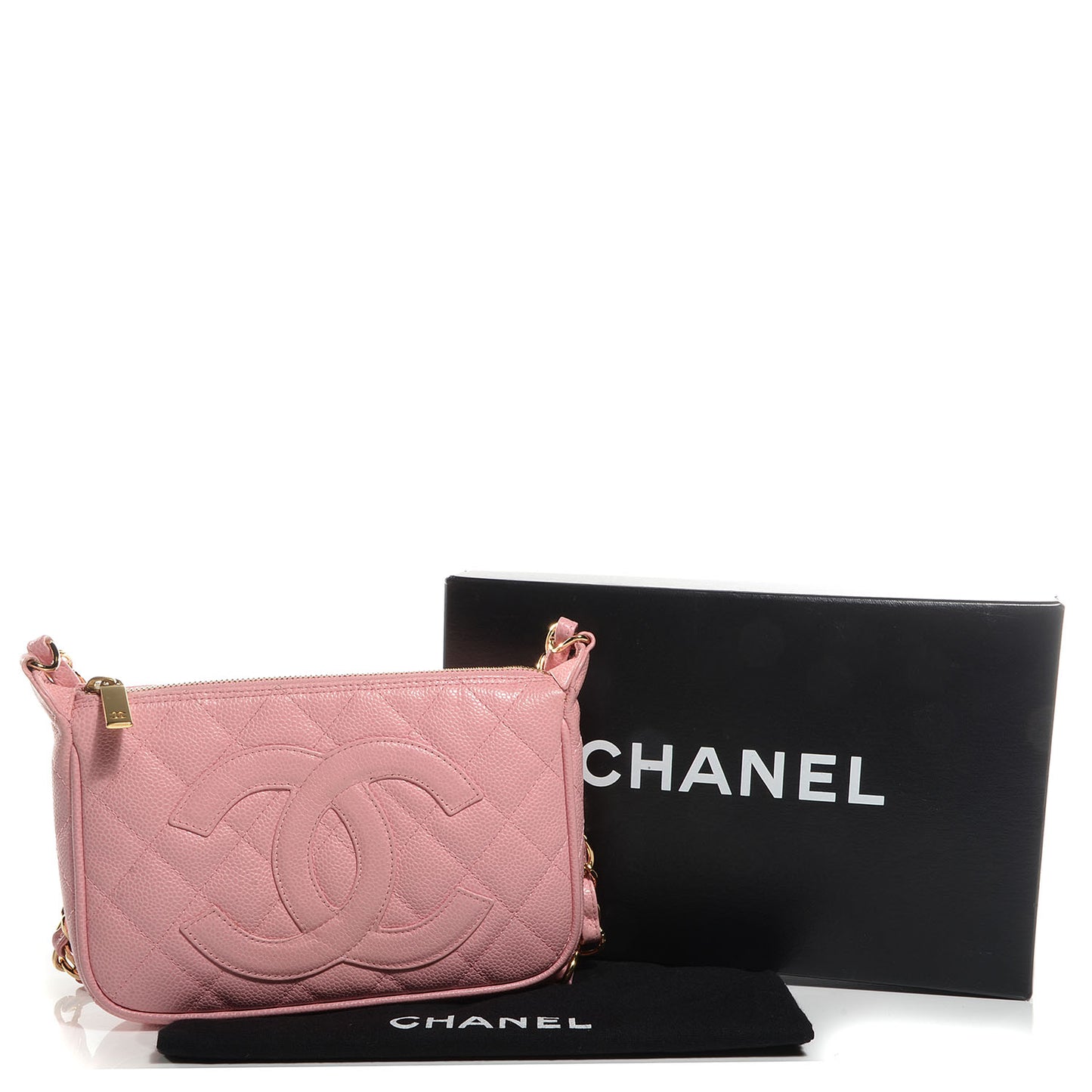 Caviar Quilted Timeless Shoulder Bag Pink