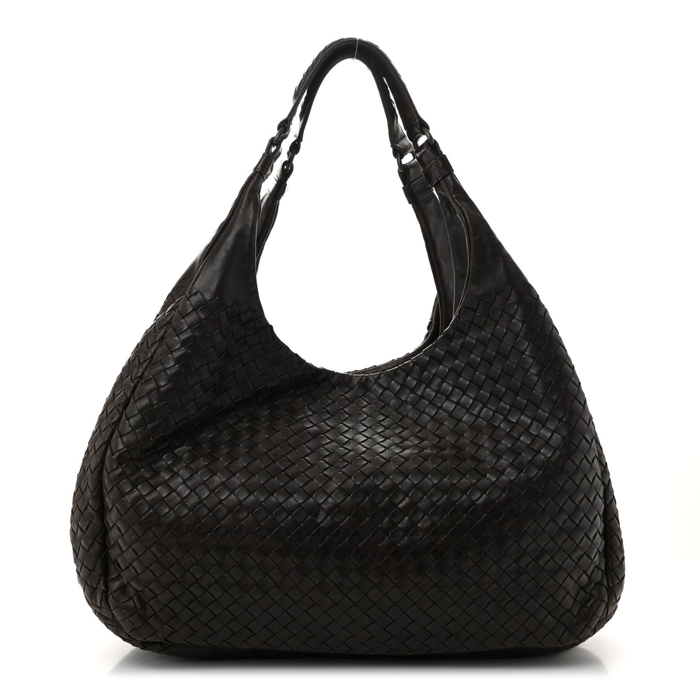 Nappa Intrecciato Large Campana Hobo Ebano