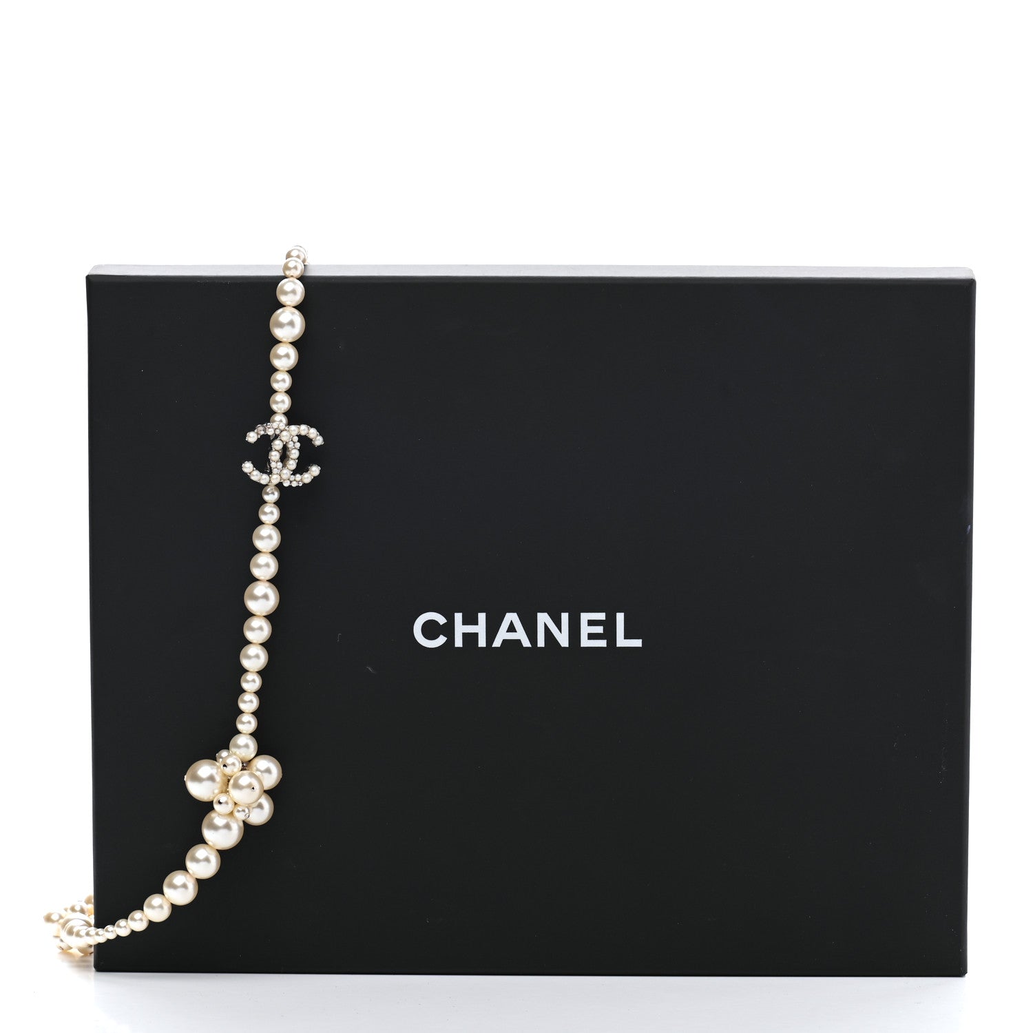 Chanel Pearl Cluster CC Long Necklace Silver 8 of 8