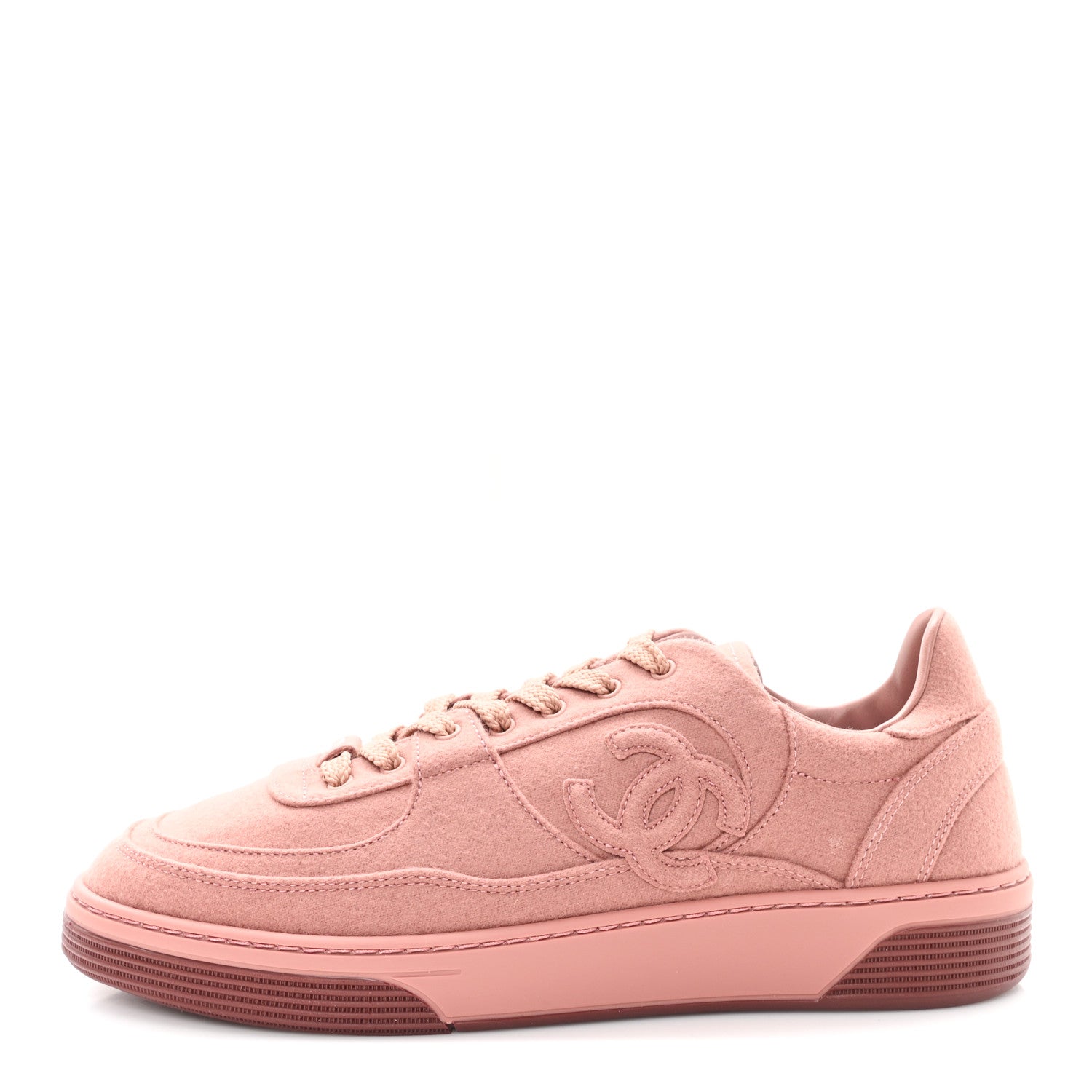 Chanel Wool Mixed Fibers Womens CC Sneakers 39 Pink 1837856