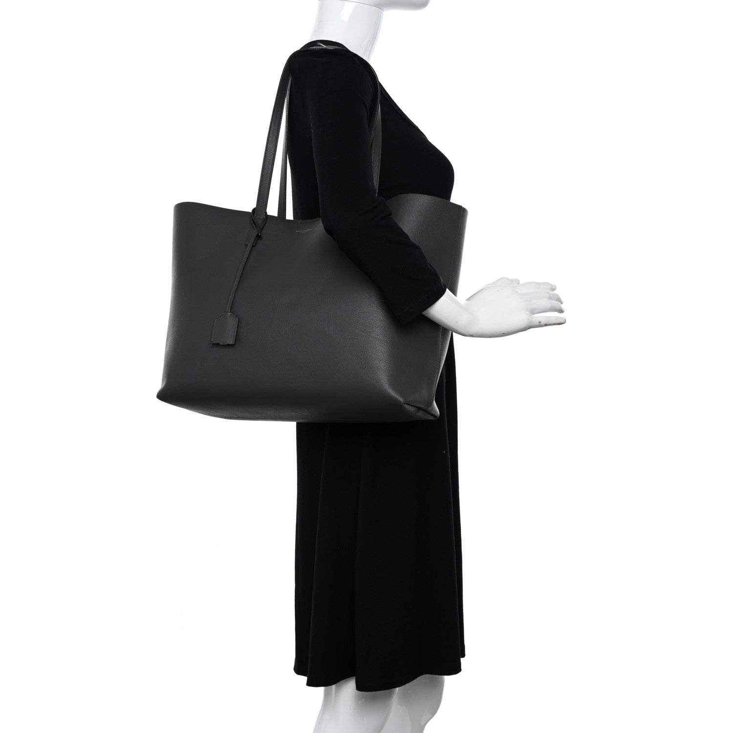 Saint Laurent Calfskin Large Shopping Tote Fog 2 of 11