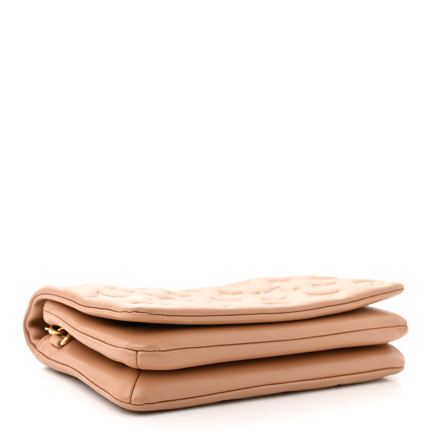 Louis Vuitton Lambskin Embossed Monogram Pochette Coussin Camel 4 of 9