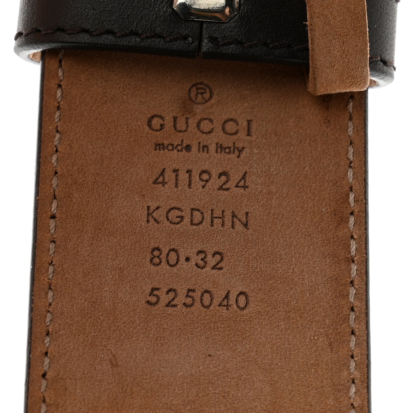 GG Supreme Monogram Selleria Calfskin Interlocking G 40mm Belt 80 32 Beige Ebony Cocoa