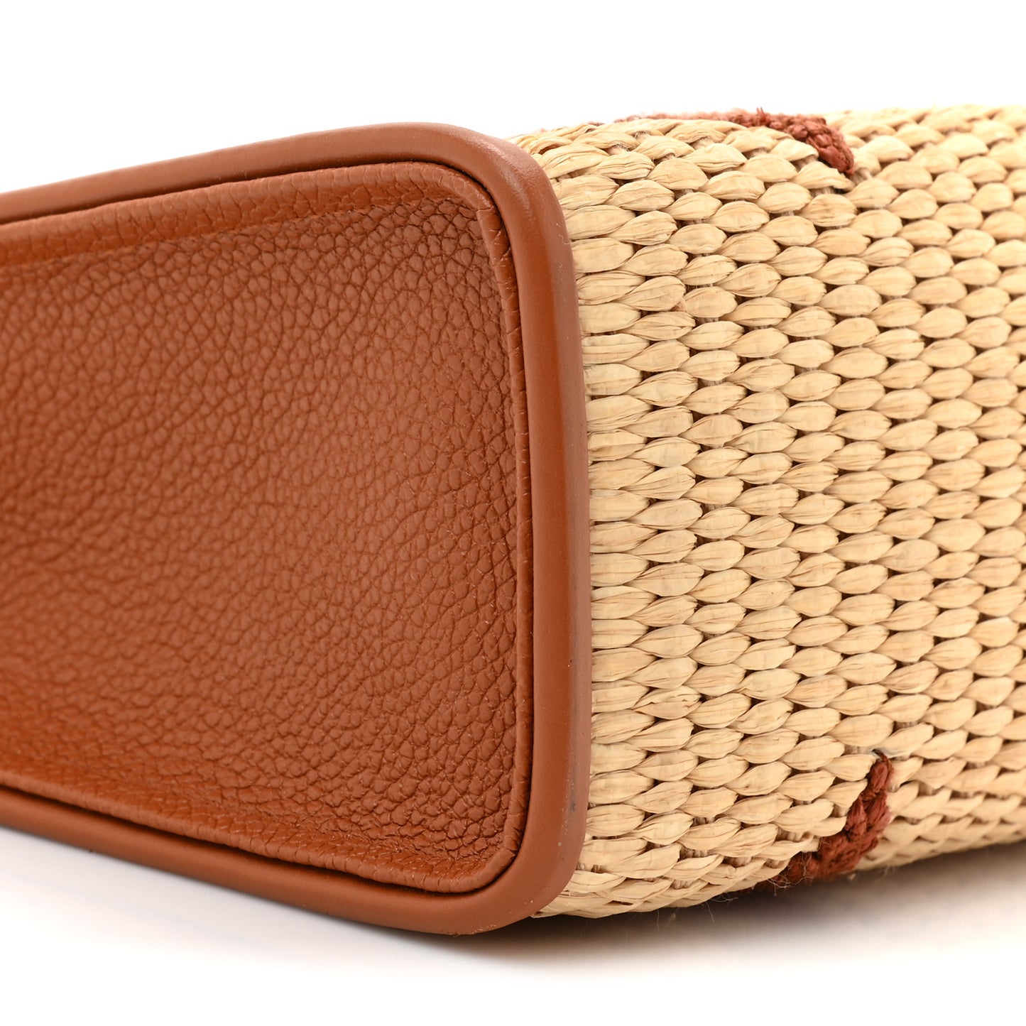Raffia Monogram Giant Toiletry Pouch 26 Tan