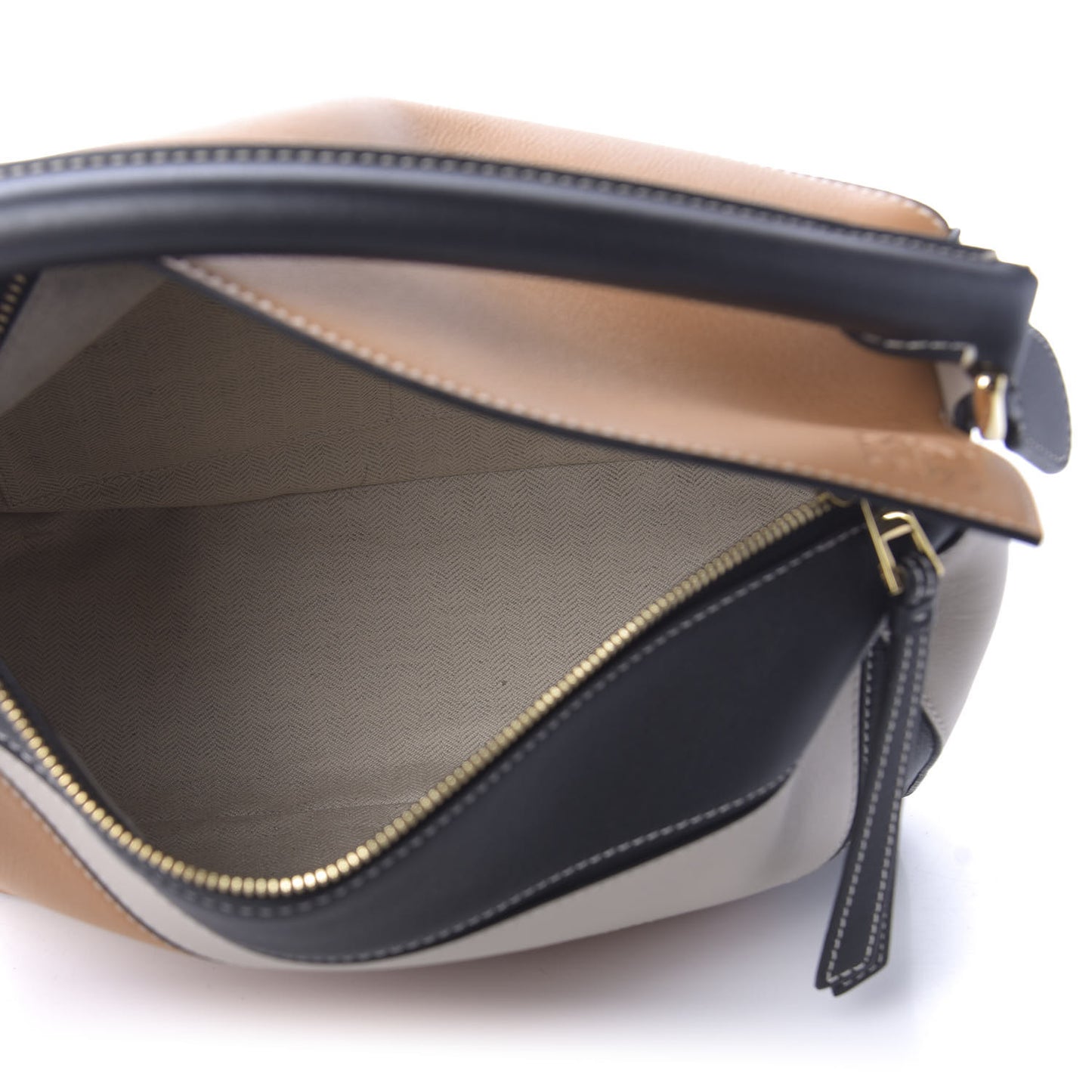 Grained Calfskin Medium Puzzle Bag Amber Light Oat