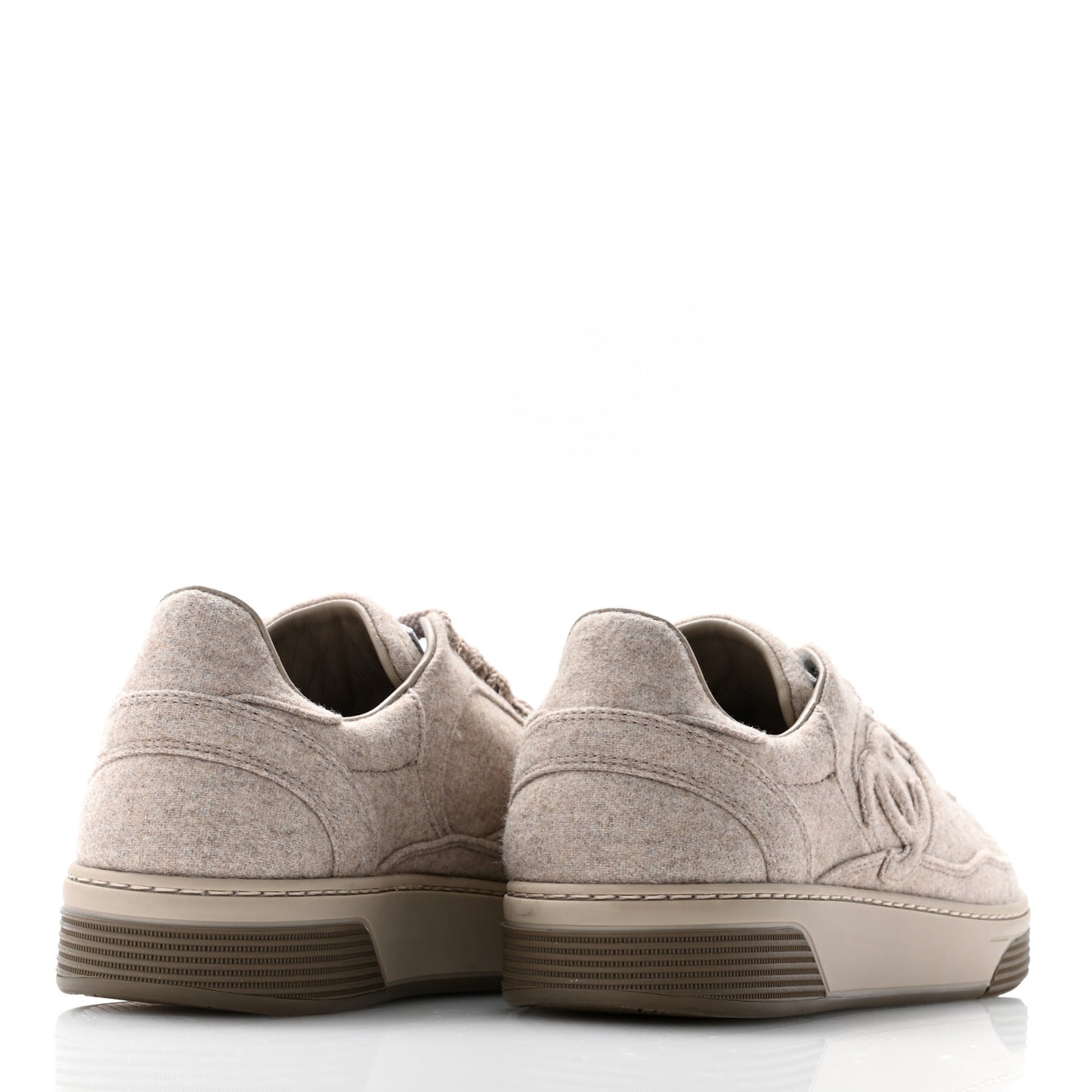 Wool Mixed Fibers Womens CC Sneakers 37.5 Beige