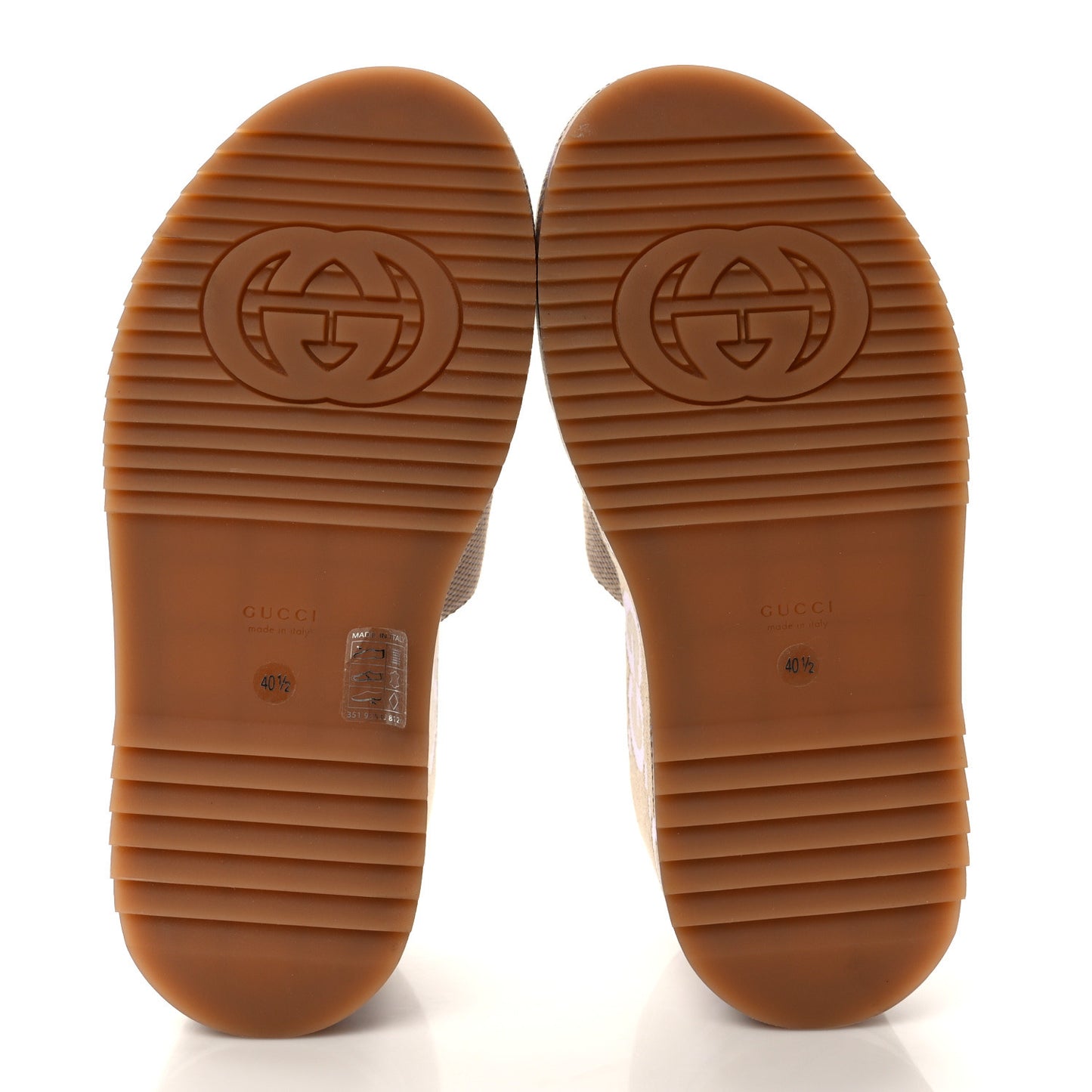 Monogram Jumbo GG Platform Slide Wedge Sandals 40.5 Beige Lapis