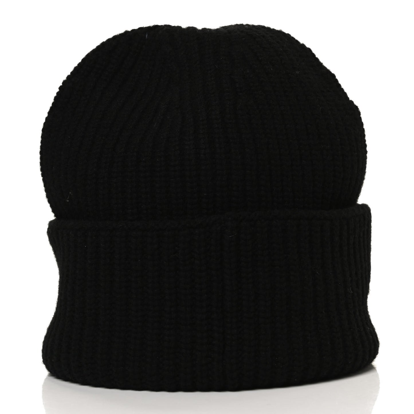 Wool Cashmere CC Beanie Hat Black White