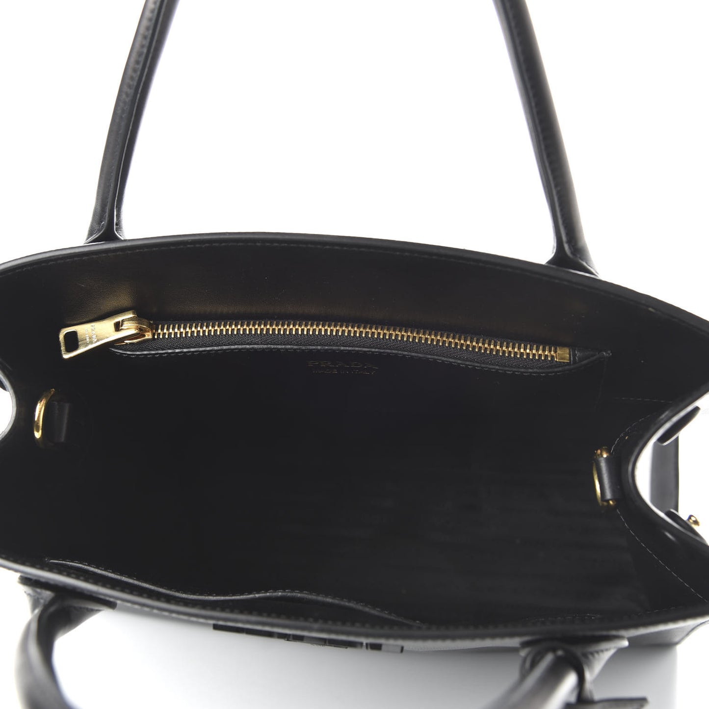 Saffiano Cuir Calfskin Medium Monochrome Top Handle Tote Black