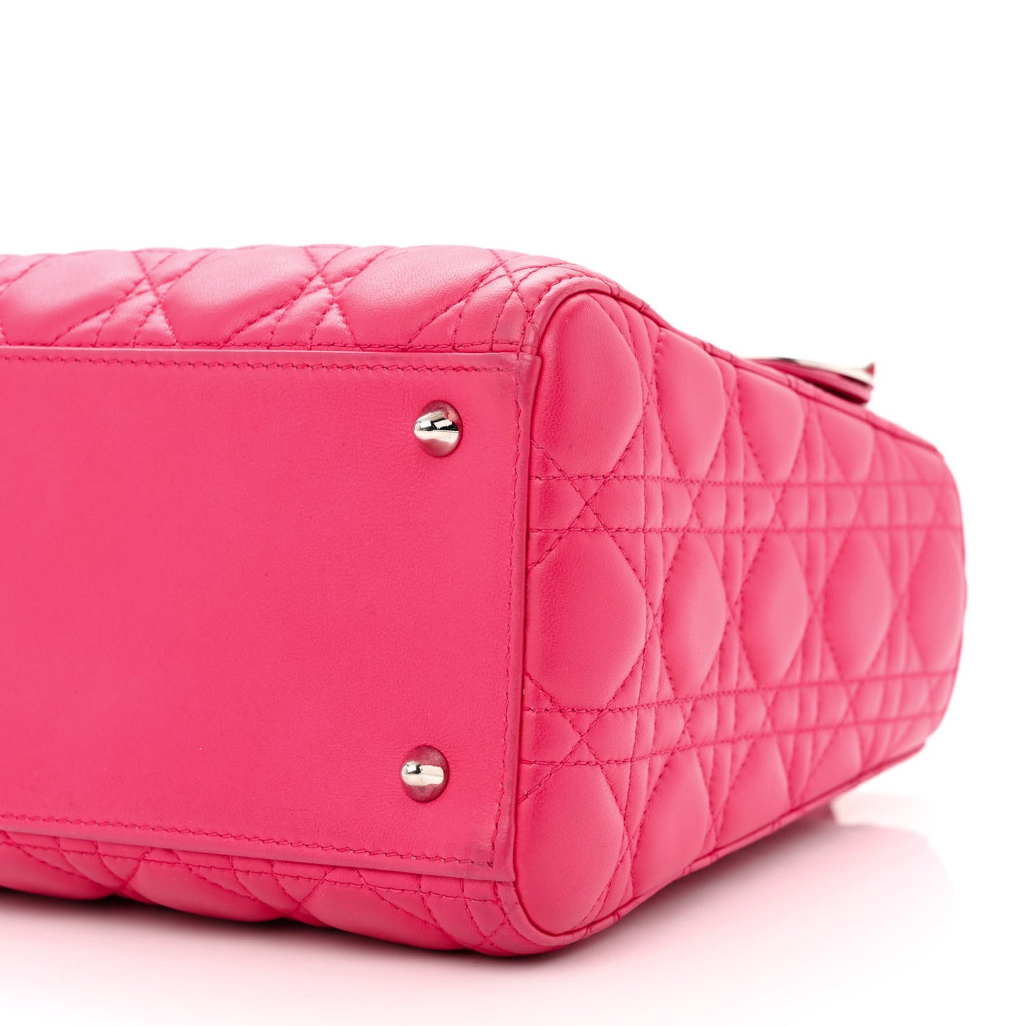 Lambskin Cannage Medium Lady Dior Fuchsia