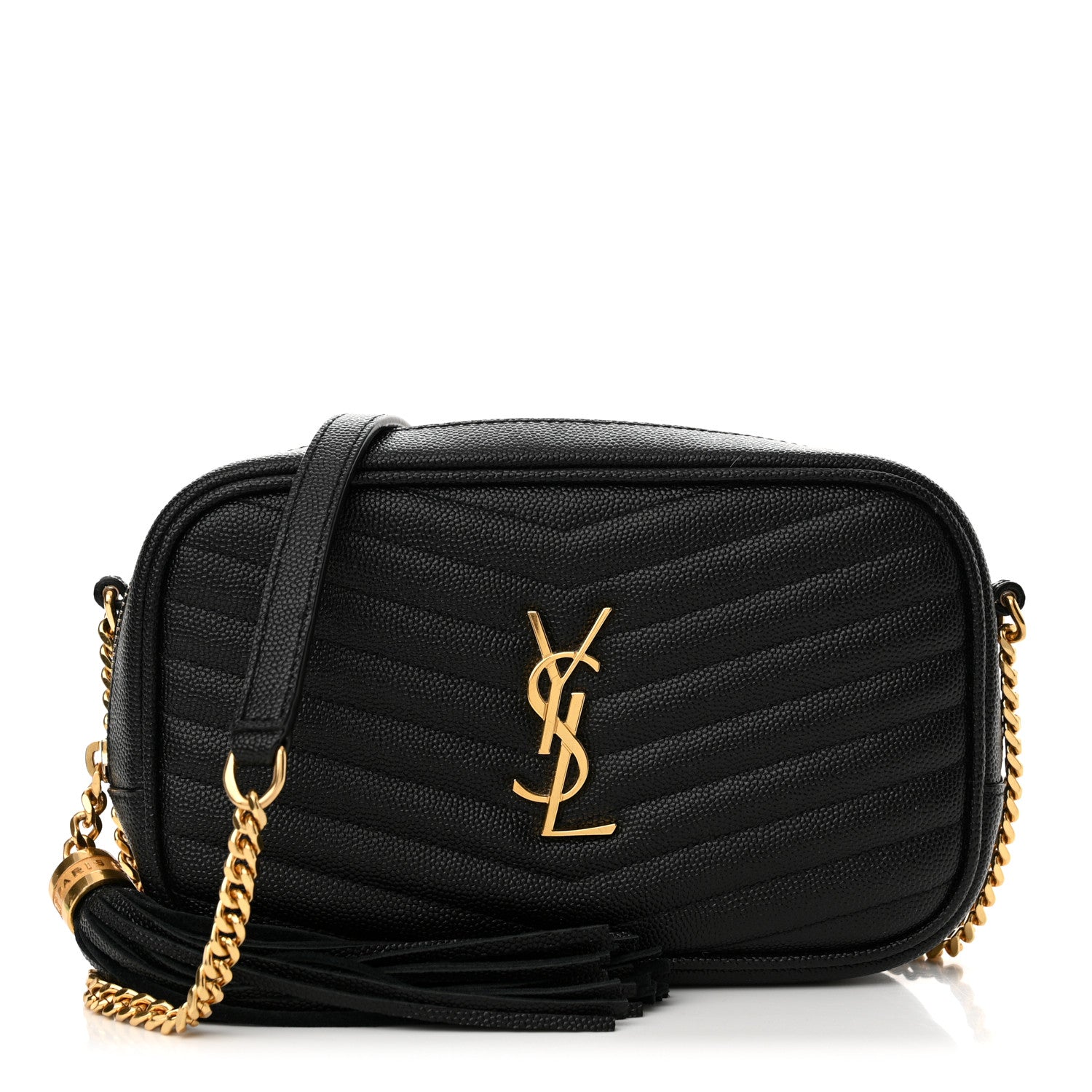 Saint Laurent Grain De Poudre Matelasse Monogram Mini Lou Camera Bag Black 1 of 11