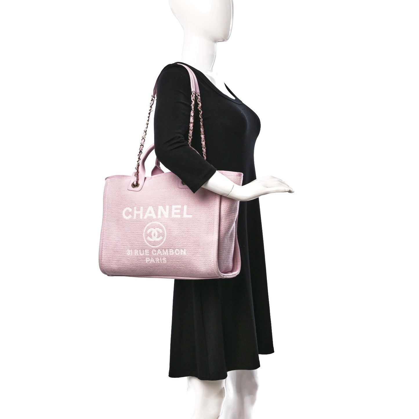 Mixed Fibers Small Deauville Tote Dark Pink