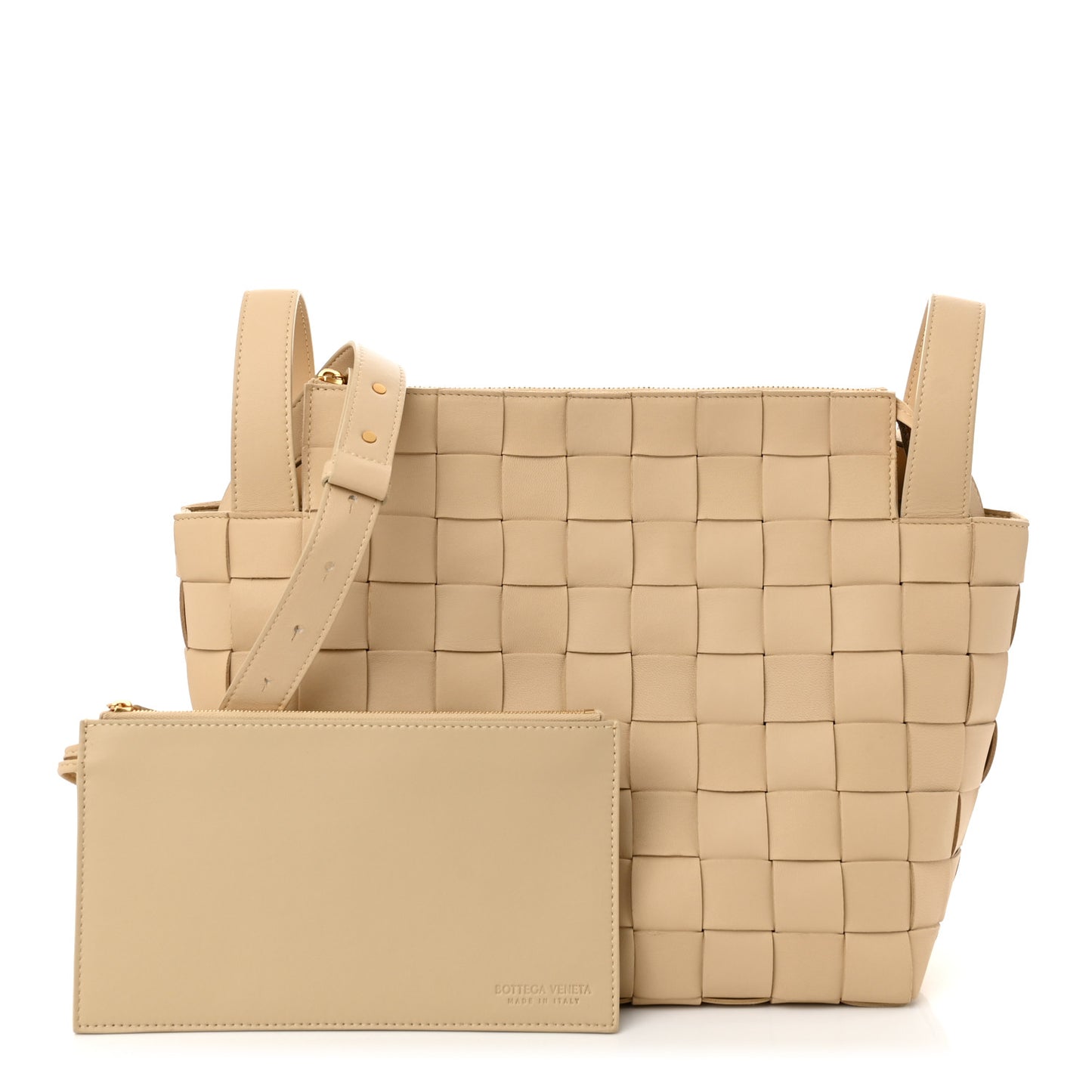 Lambskin Maxi Intrecciato Bowling Cassette Shoulder Bag Porridge