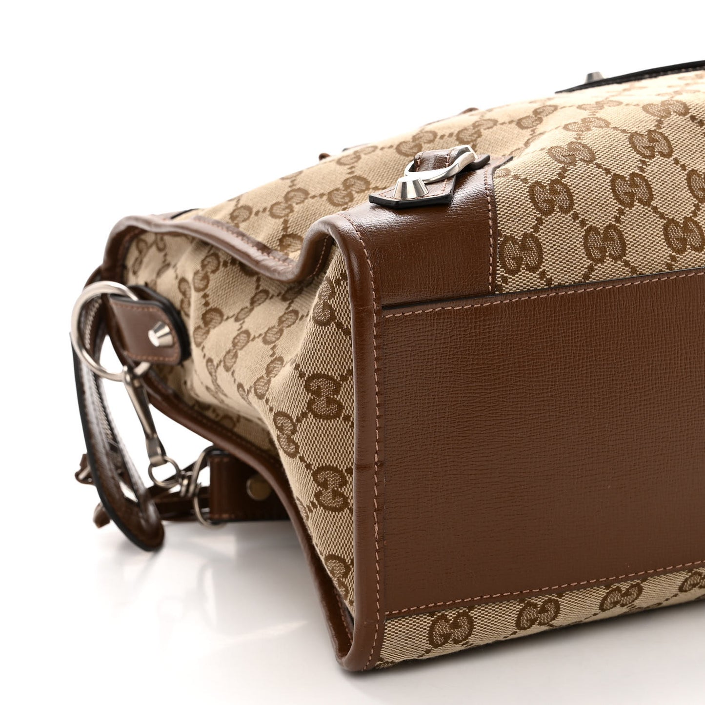 X GUCCI GG Monogram Azalea Calfskin Neo Classic Silver Hardware Medium City Beige Ebony Brown Sugar