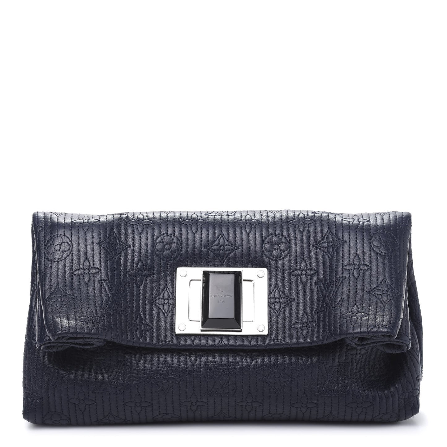 Calfskin Quilted Monogram Altair Clutch Navy
