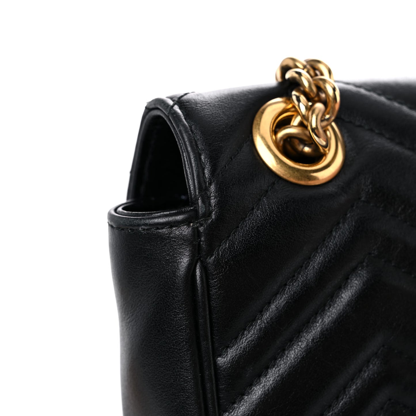 Calfskin Matelasse Mini GG Marmont Shoulder Bag Black