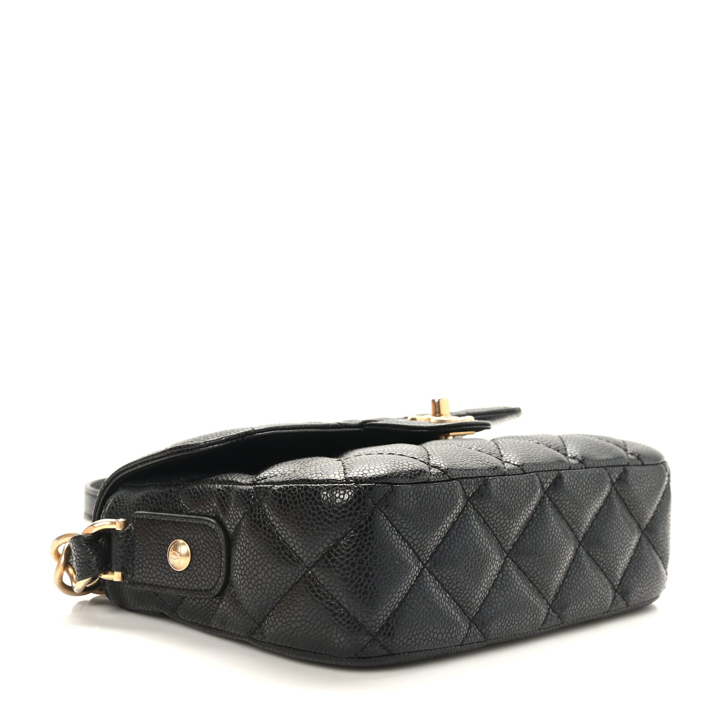 Caviar Quilted Small Chain Flap Black