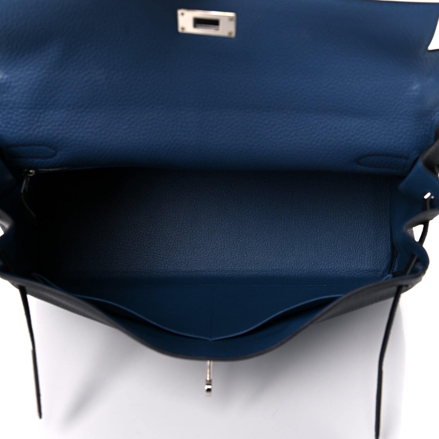 Togo Verso Kelly Retourne 35 Black Bleu Agate