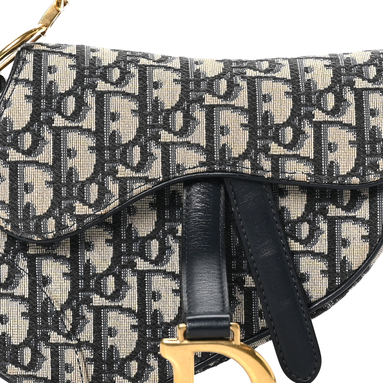 Christian Dior Oblique Mini Saddle Bag Blue 8 of 10