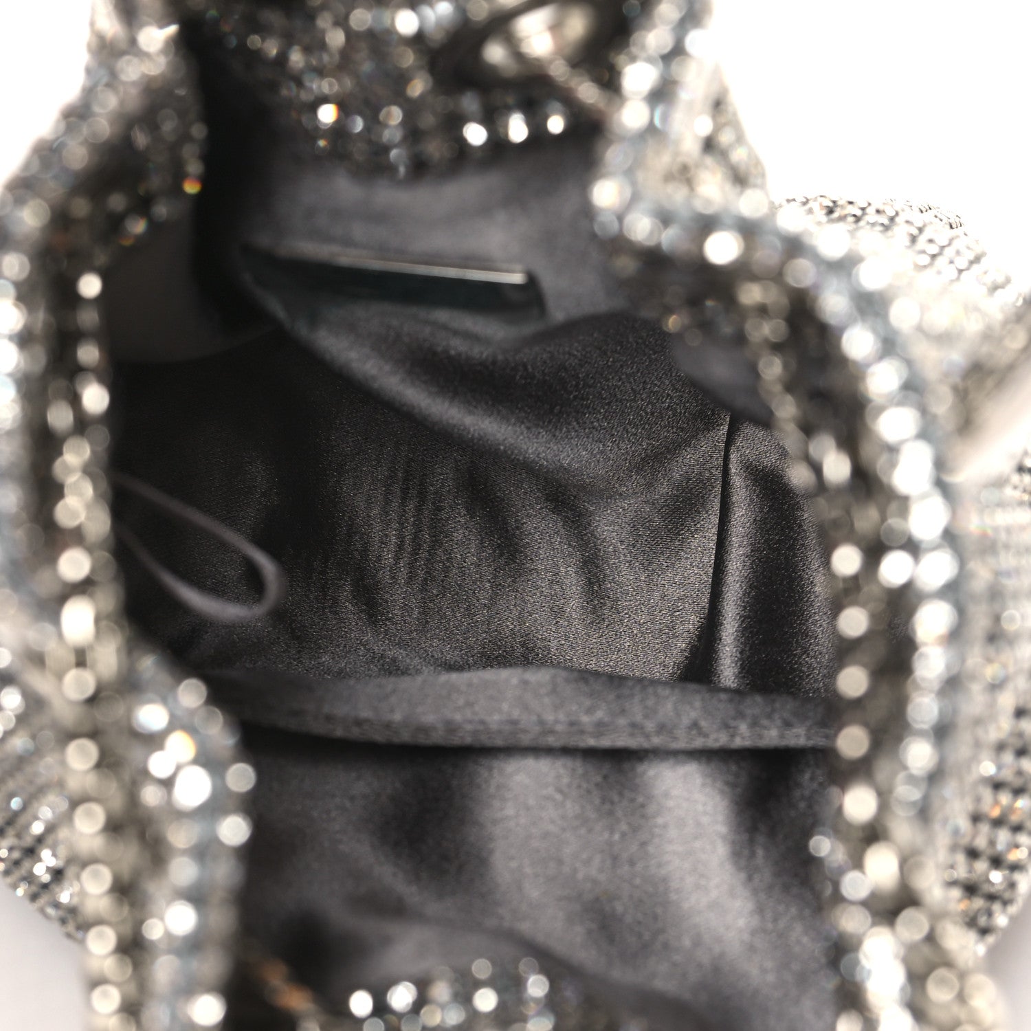 Jimmy Choo Satin Crystal Embellished Micro Bon Bon Bag Silver 5 of 11