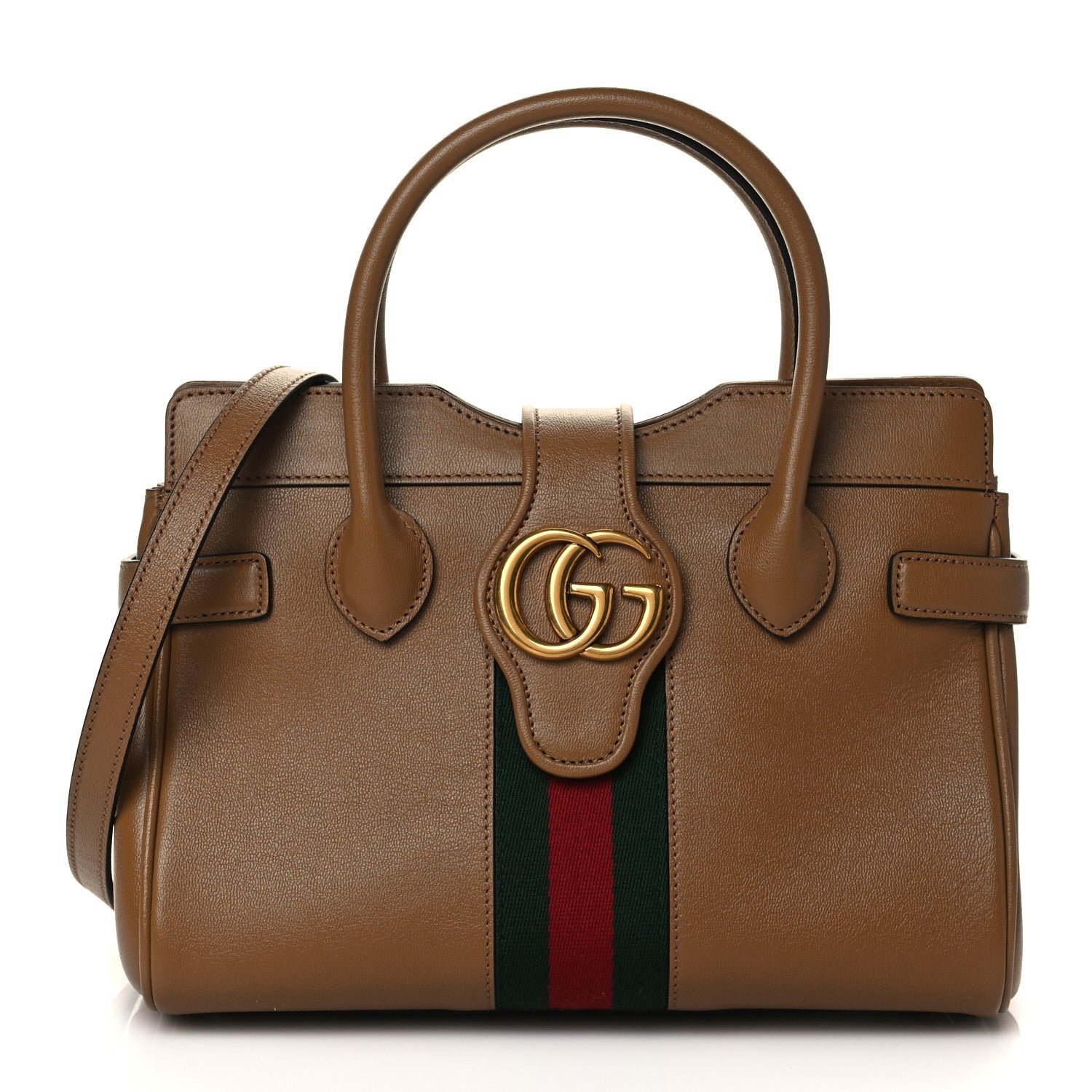 Gucci New Sakai Calfskin Lux Web Small Dahlia Top Handle Shoulder