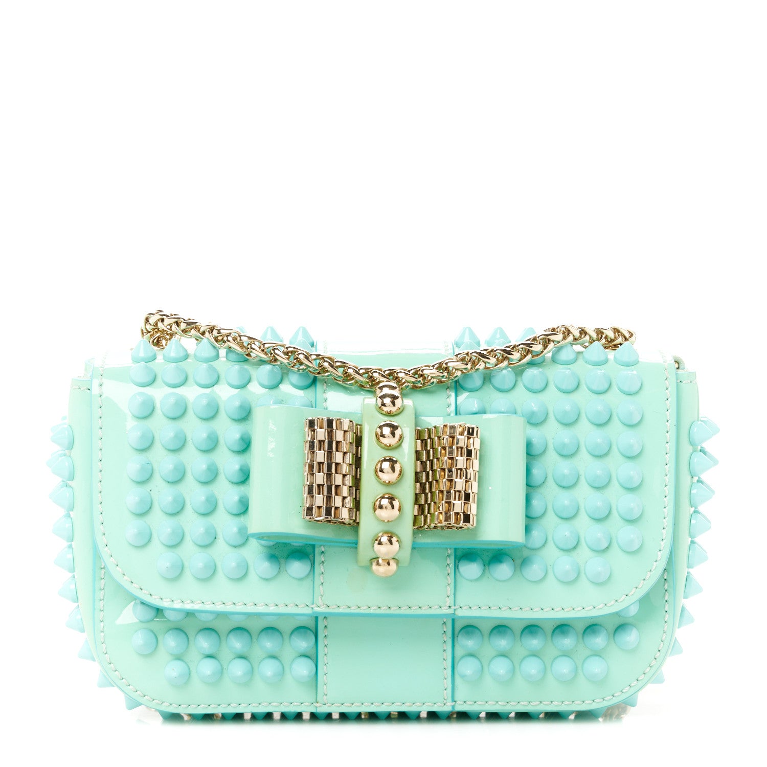 Christian Louboutin Patent Spiked Sweety Charity Crossbody Bag Opaline 1 of 10