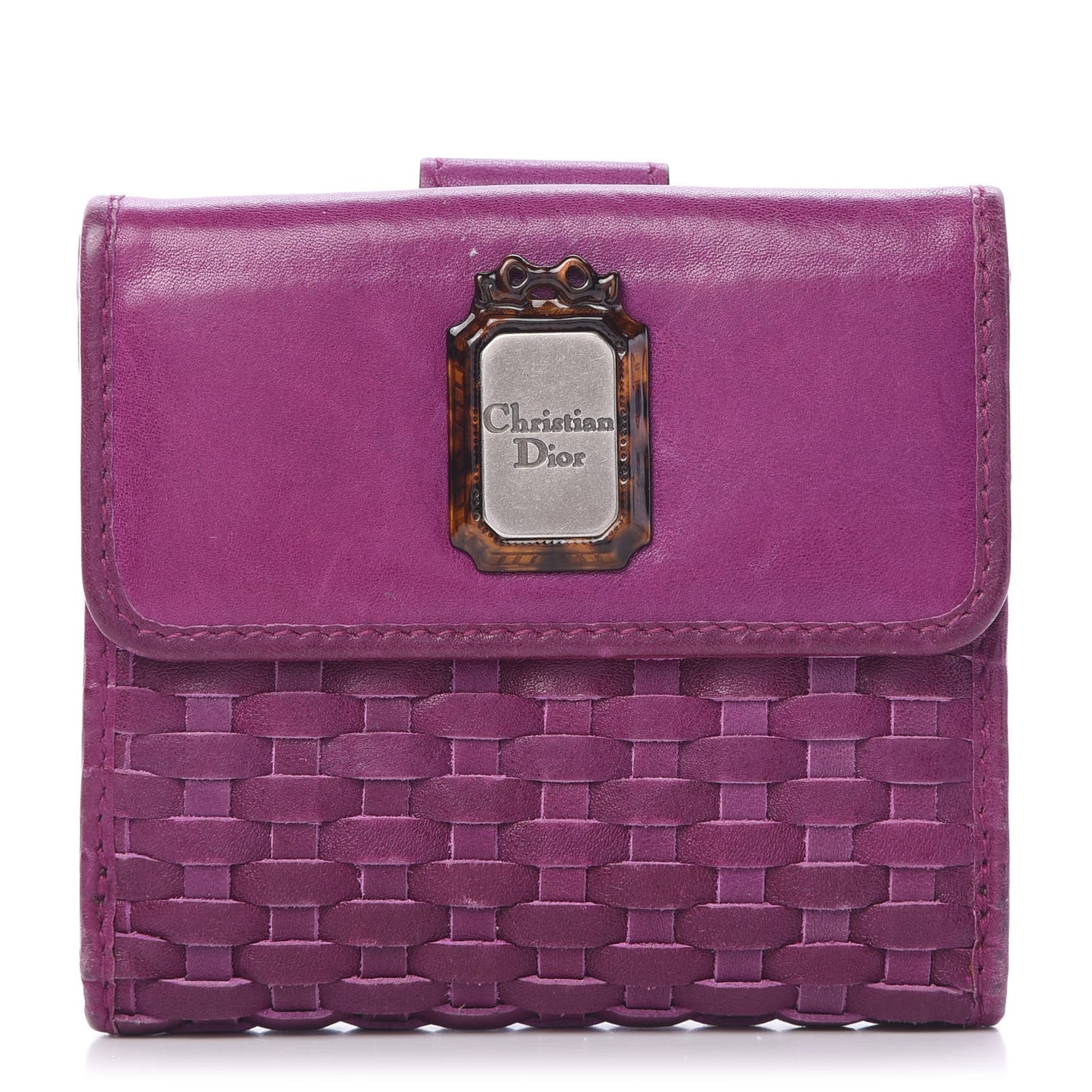 Calfskin Samourai 1947 Armour Woven Wallet Fuchsia