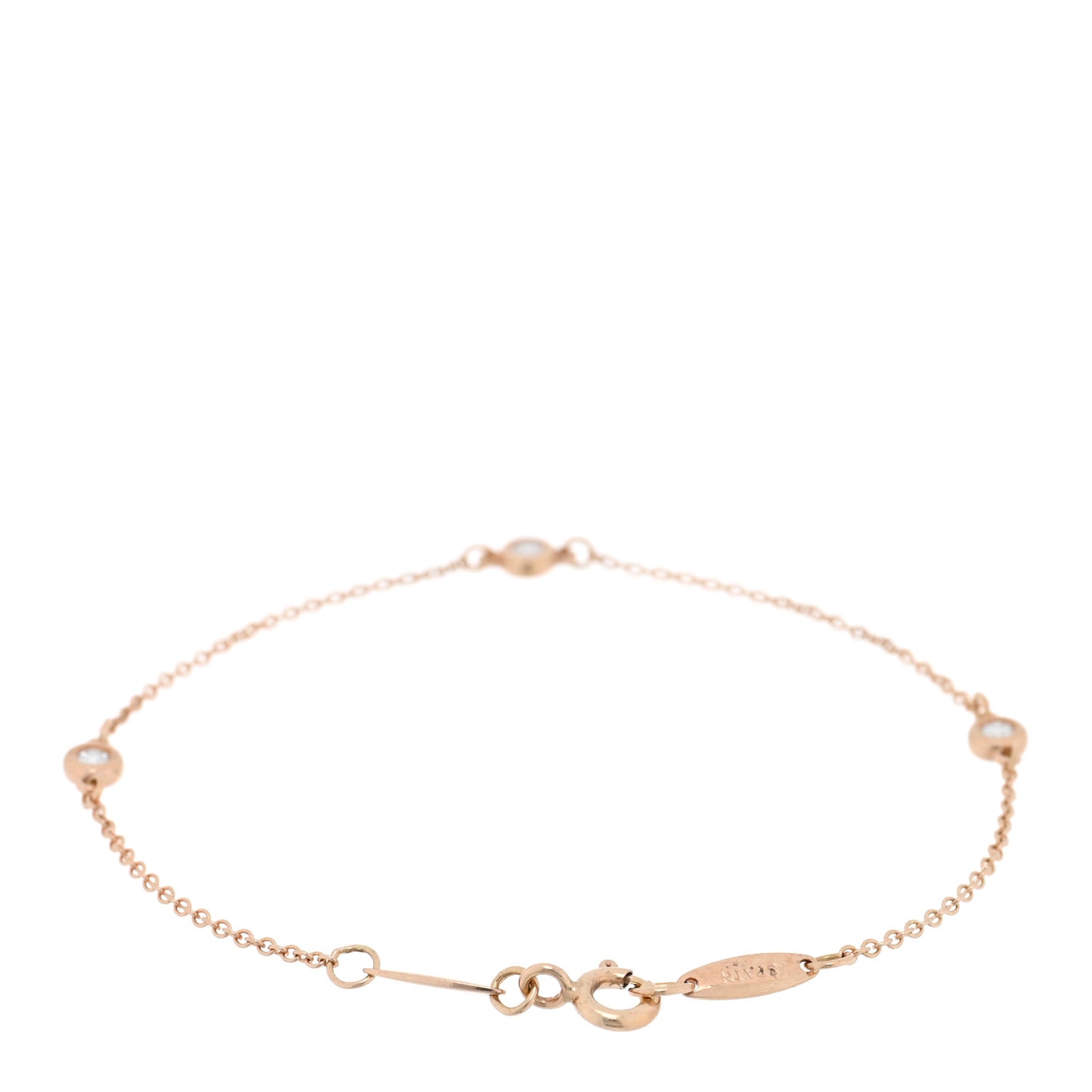 18K Rose Gold Diamond .15ctw Elsa Peretti Diamonds by the Yard Station Bracelet