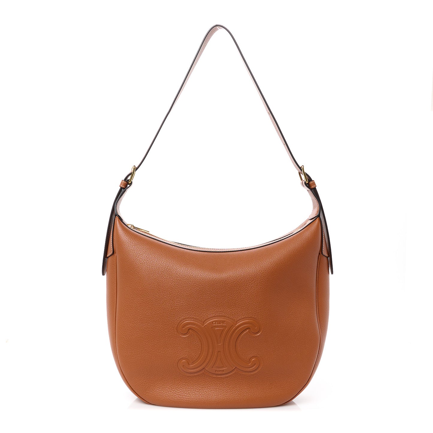 Supple Calfskin Medium Triomphe Heloise Shoulder Bag Tan