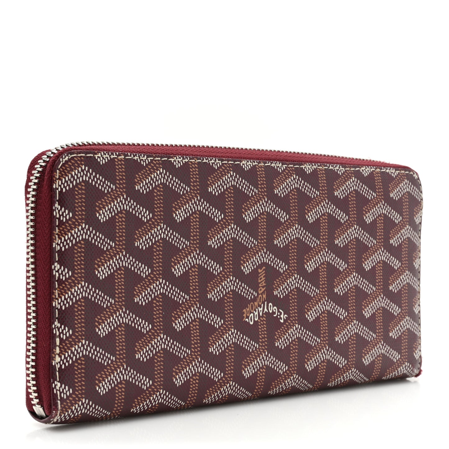 Goyardine Matignon Zip Around GM Wallet Burgundy