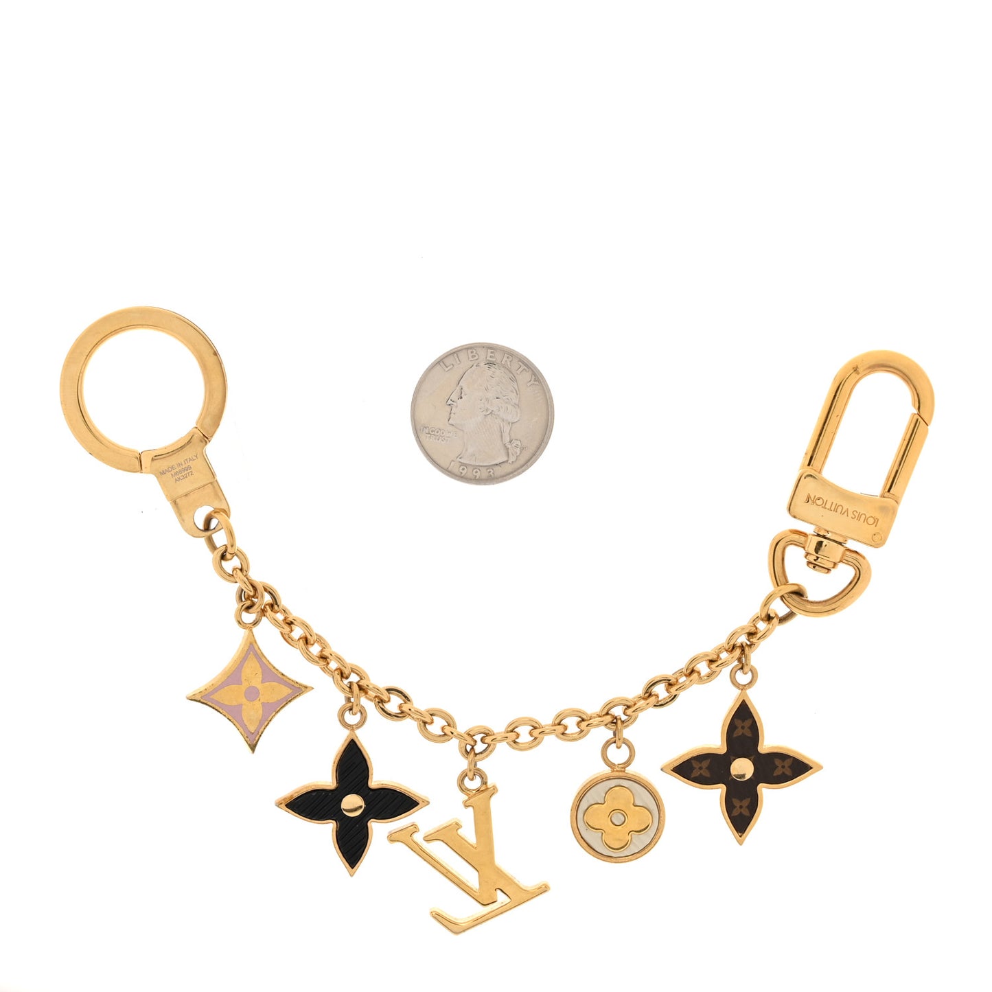 Monogram Spring Street Bag Charm Key Holder Gold