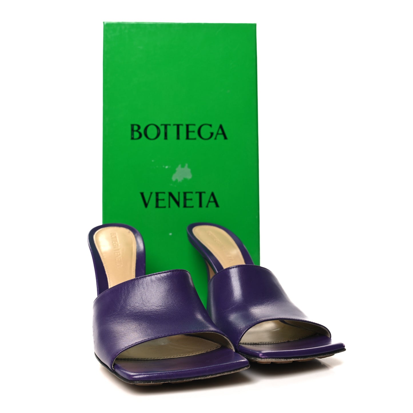 Lambskin Stretch Mule Sandals 37 Plum