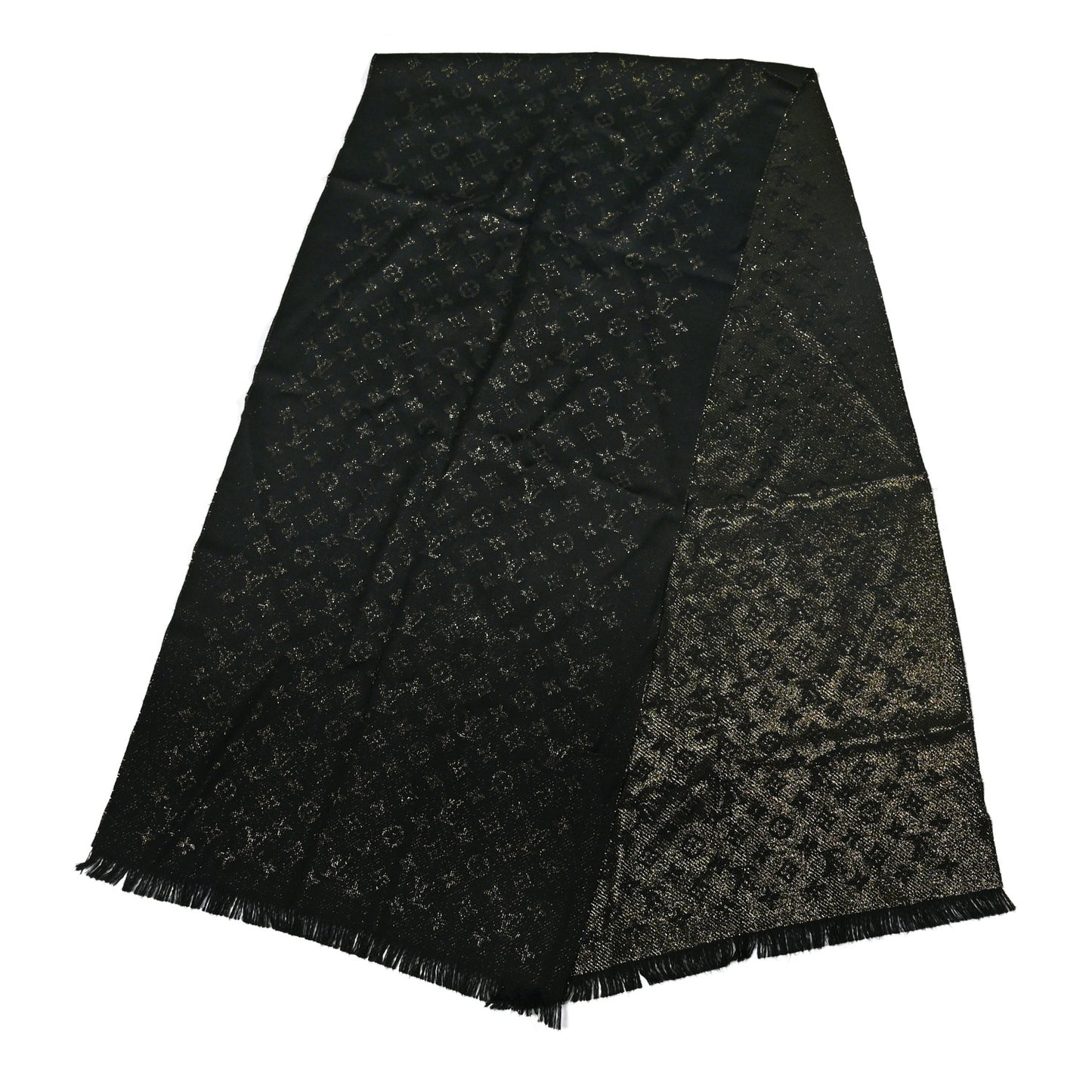 Cashmere Monogram Timeless Stole Black