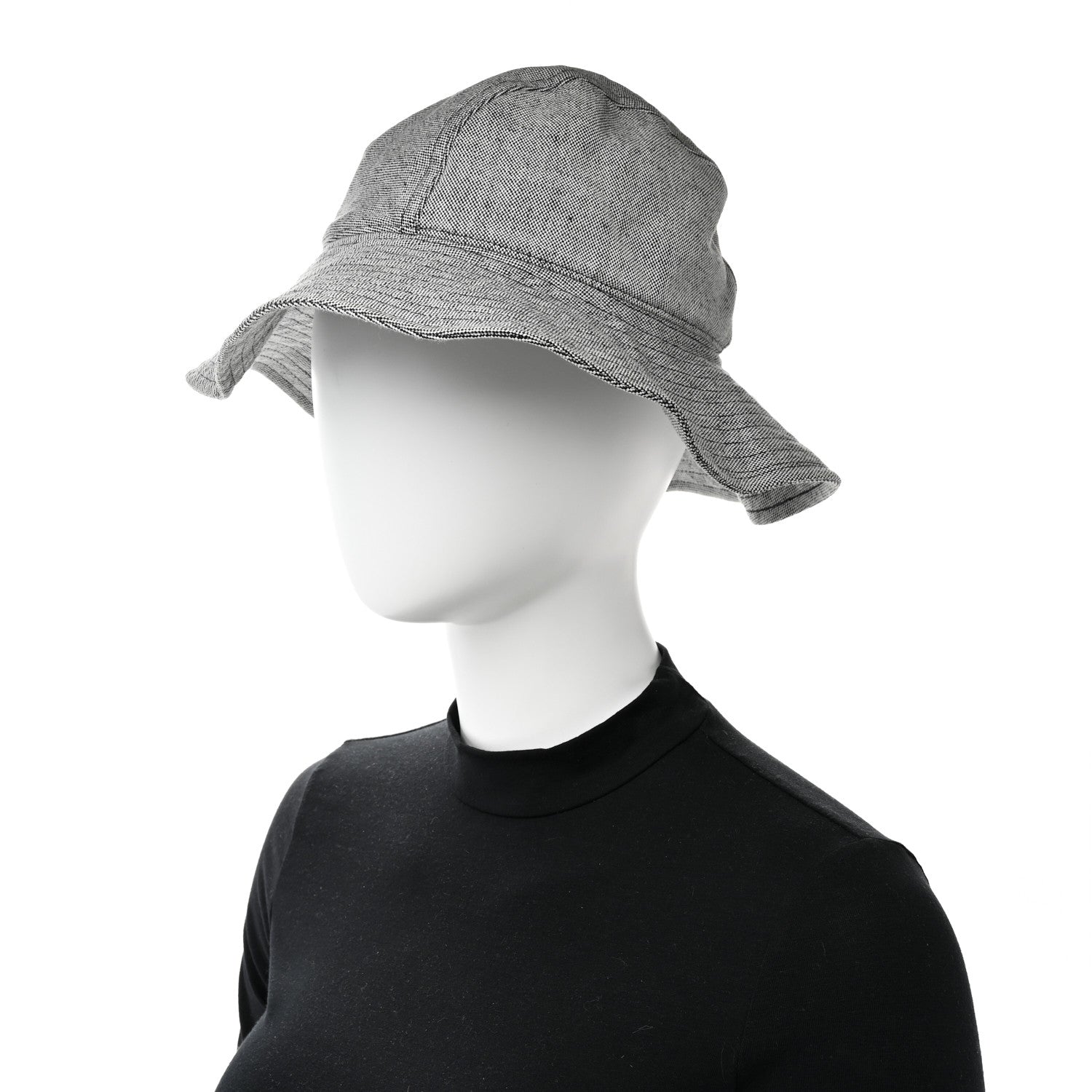 Hermes Linen Cotton Colette Bucket Hat 58 Black 2 of 9