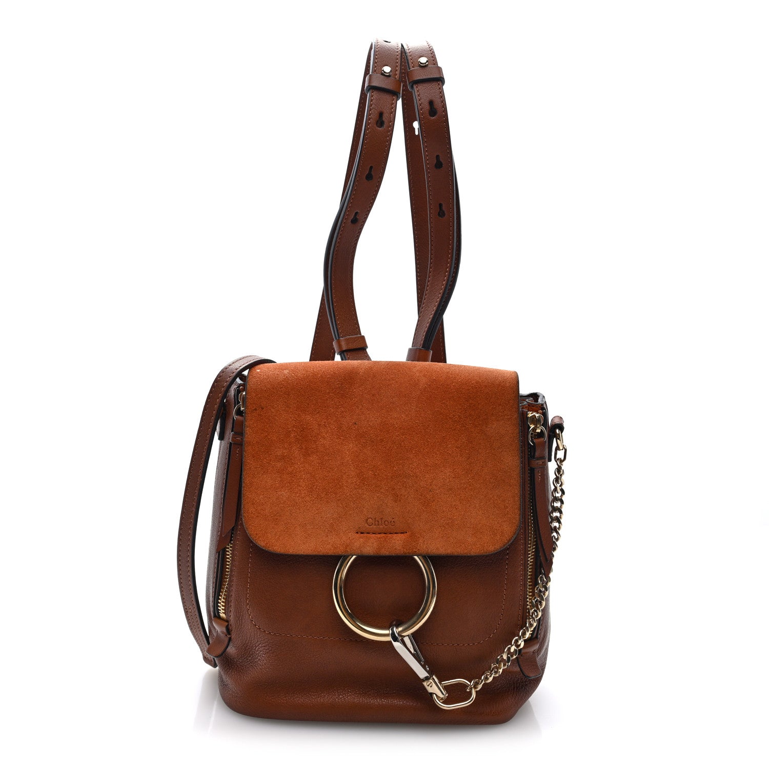 CHLOÉ Faye backpack Women's Tan Size OneSize 100% Calf-skin leather