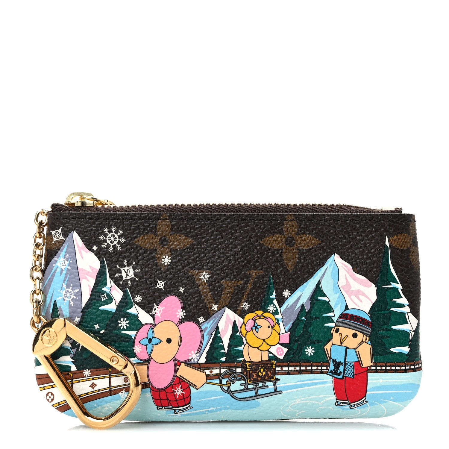 Louis Vuitton Monogram 2023 Christmas Animation Alpine Key Pouch Pink 1 of 7
