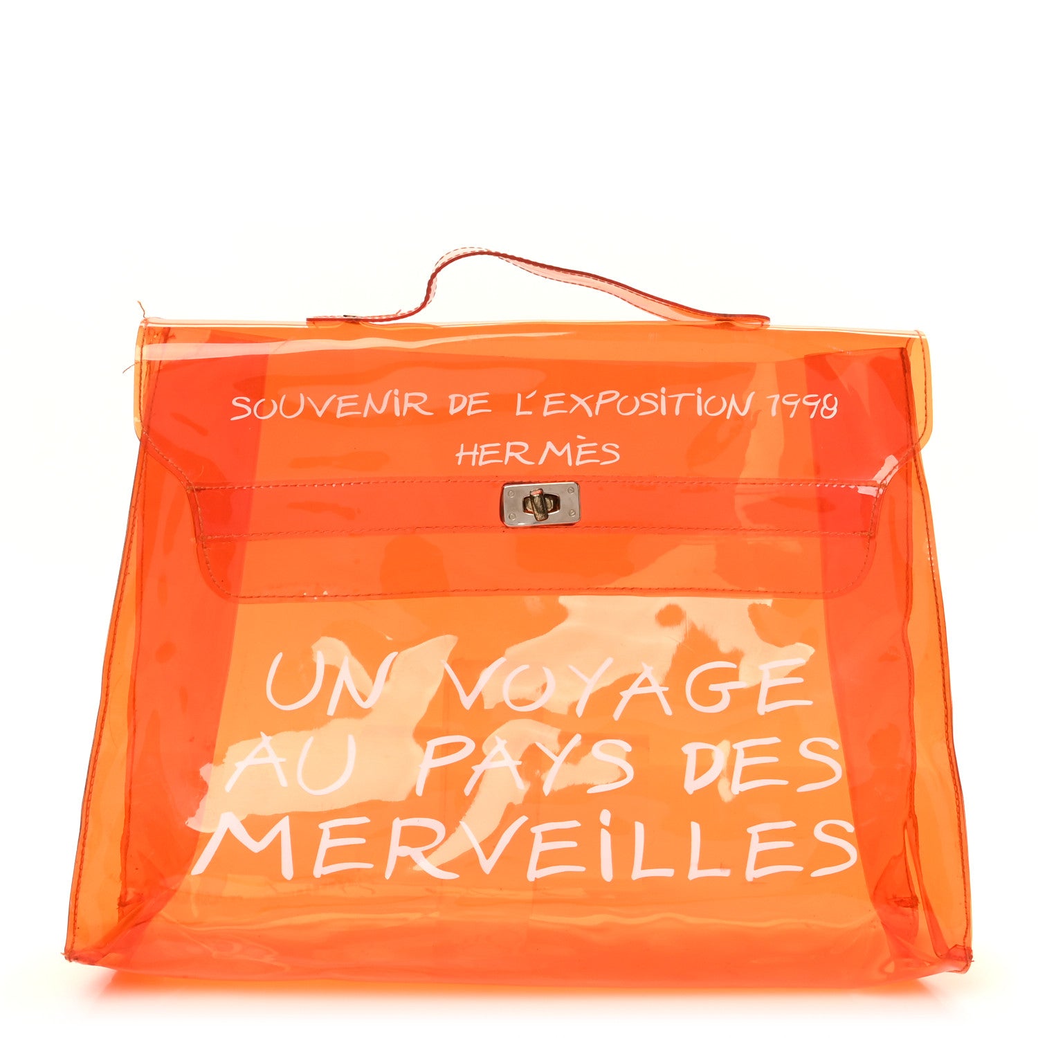 Hermes Vinyl Souvenir De L'Exposition Kelly Orange 1789076
