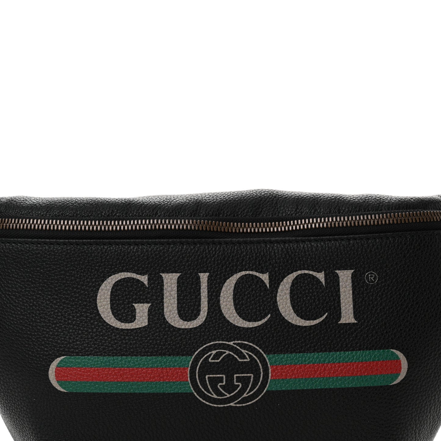 Grained Calfskin Logo Belt Bag Black