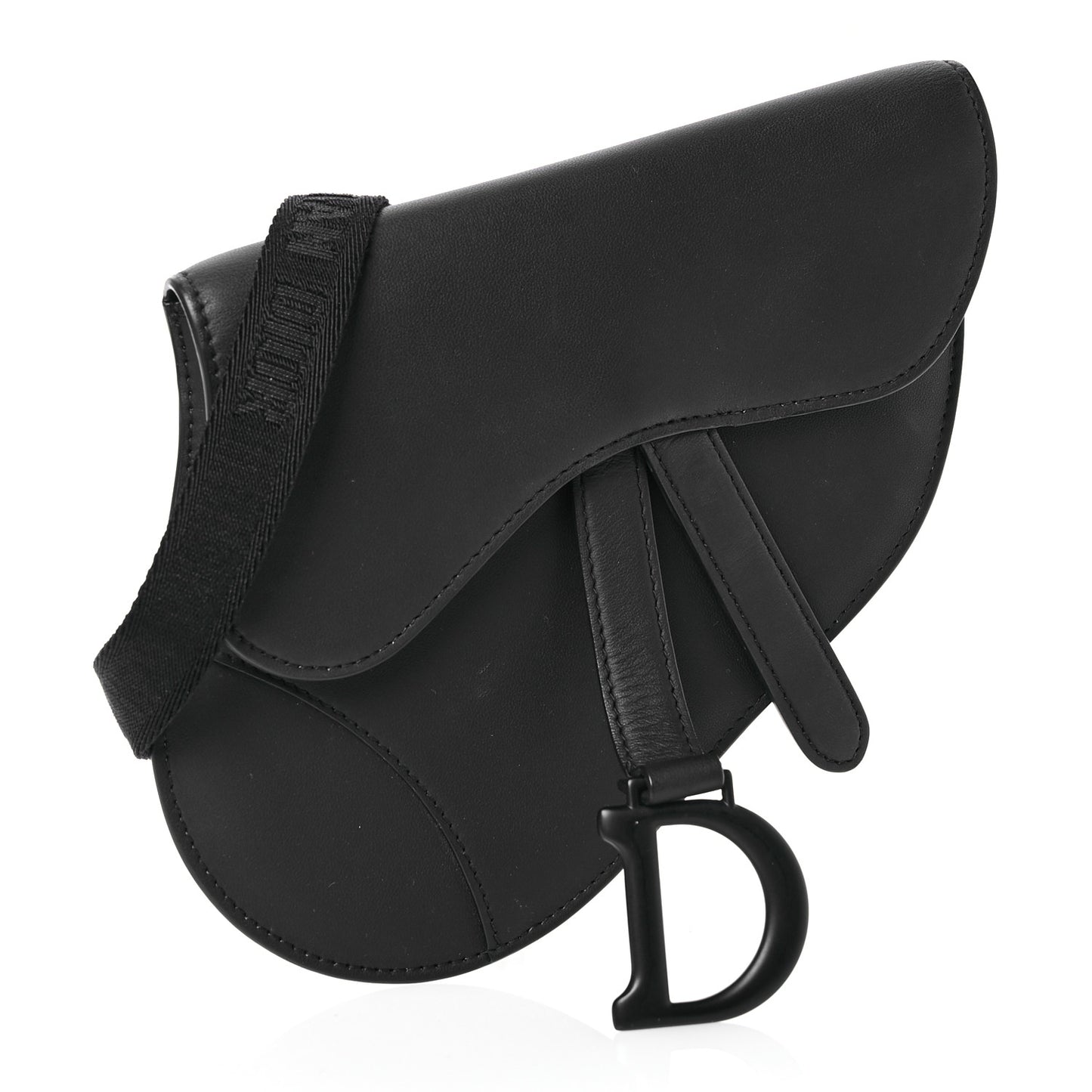 Ultra Matte Calfskin Saddle Belt Bag Black