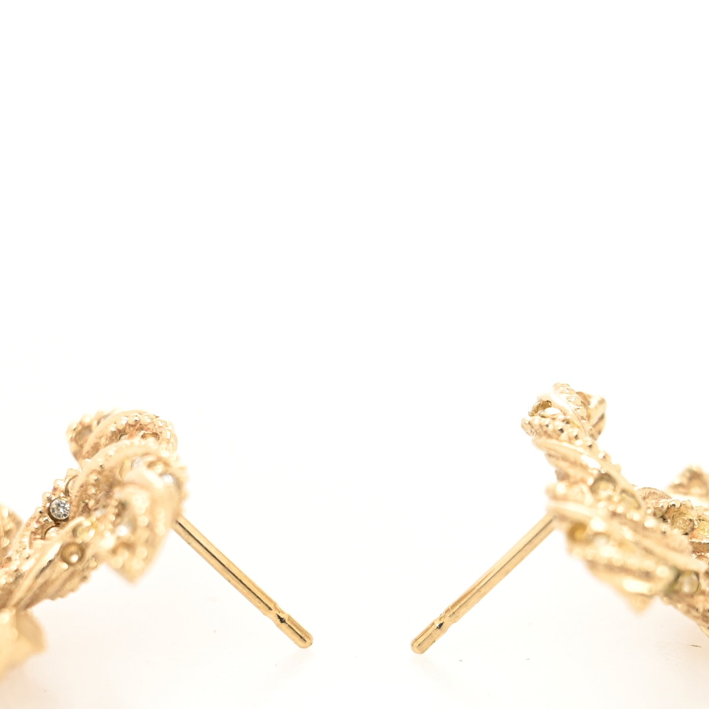 Crystal Twisted CC Earrings Gold