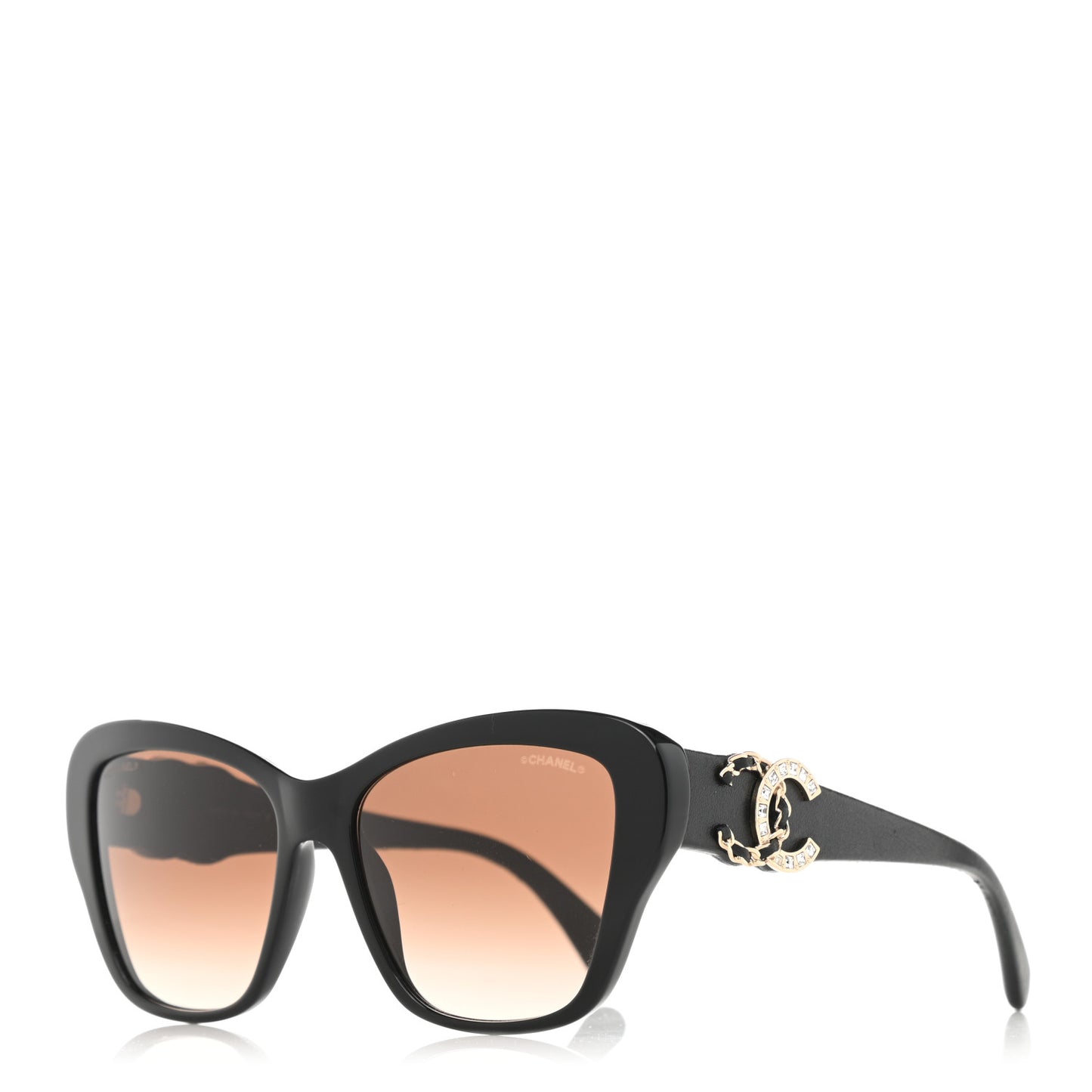 Acetate Lambskin CC Sunglasses 5457-Q-A Black