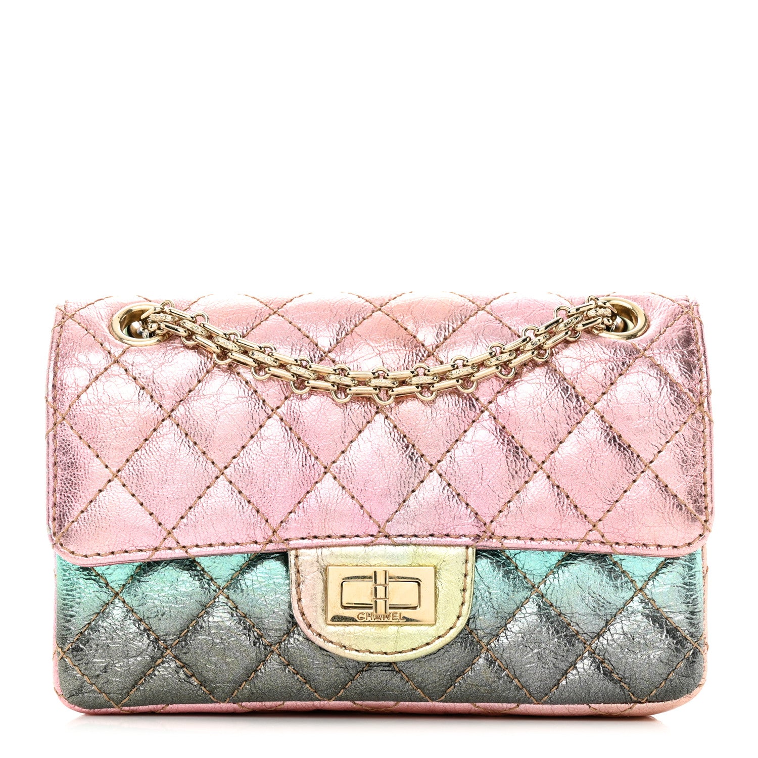 Chanel Metallic Goatskin Quilted Mini 2.55 Reissue Flap Multicolor 1 of 12